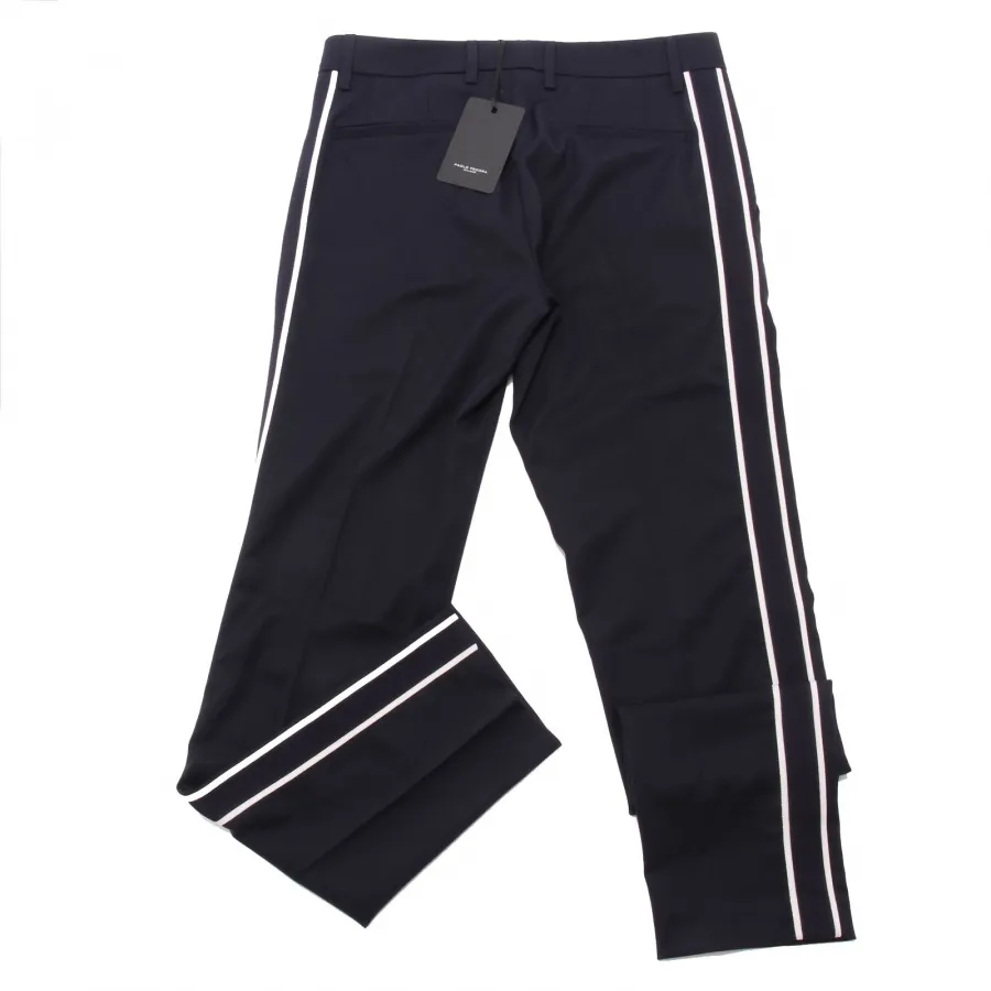 5060AE pantalone uomo PAOLO PECORA dark blue mix wool trouser man