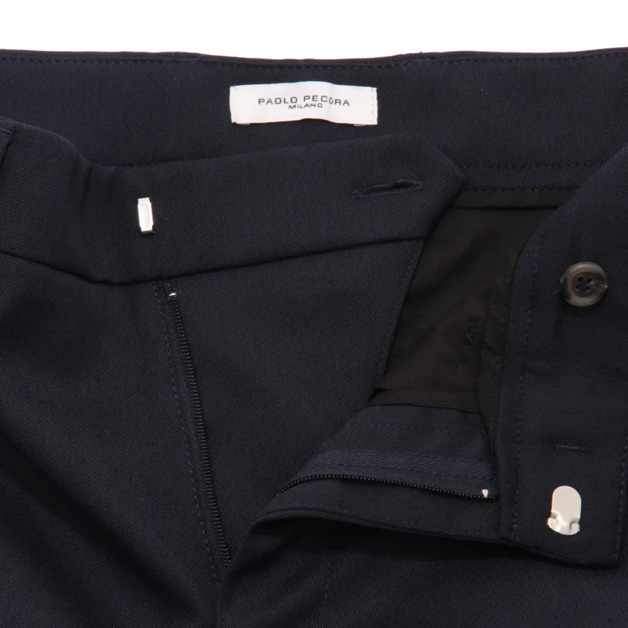5060AE pantalone uomo PAOLO PECORA dark blue mix wool trouser man