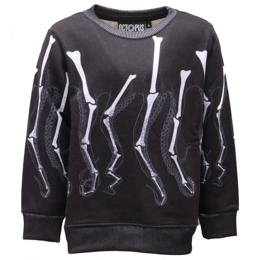 5339AE felpa bimbo boy OCTOPUS black cotton blend sweater kid