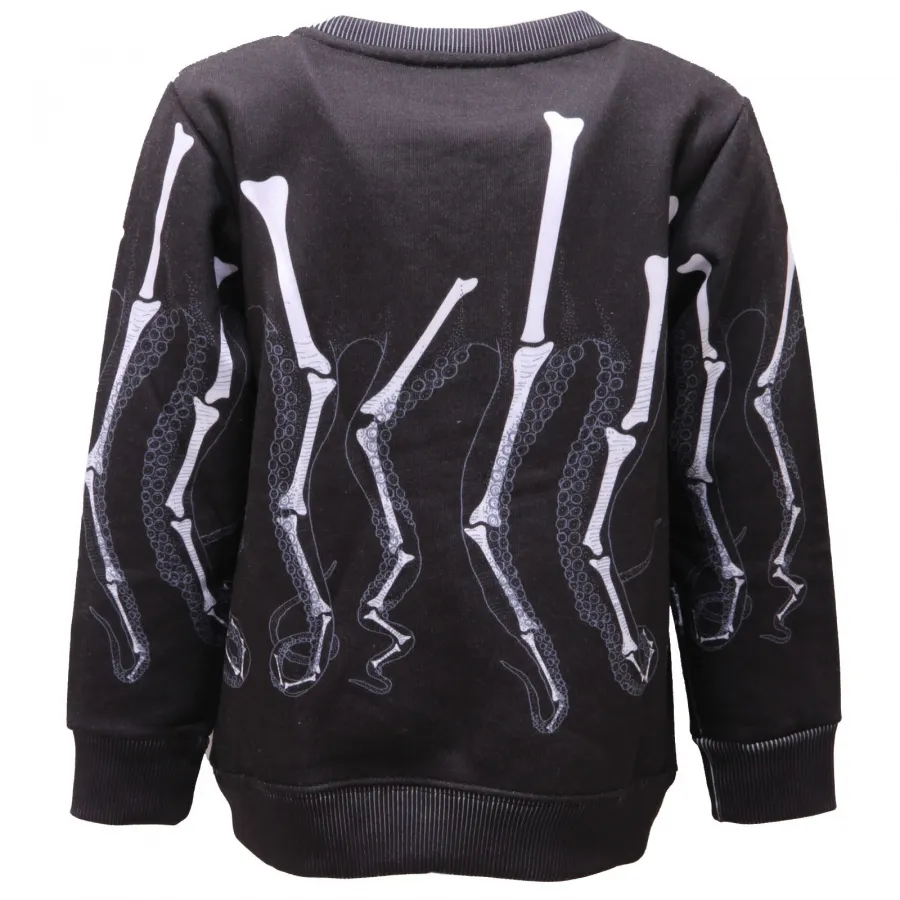 5339AE felpa bimbo boy OCTOPUS black cotton blend sweater kid