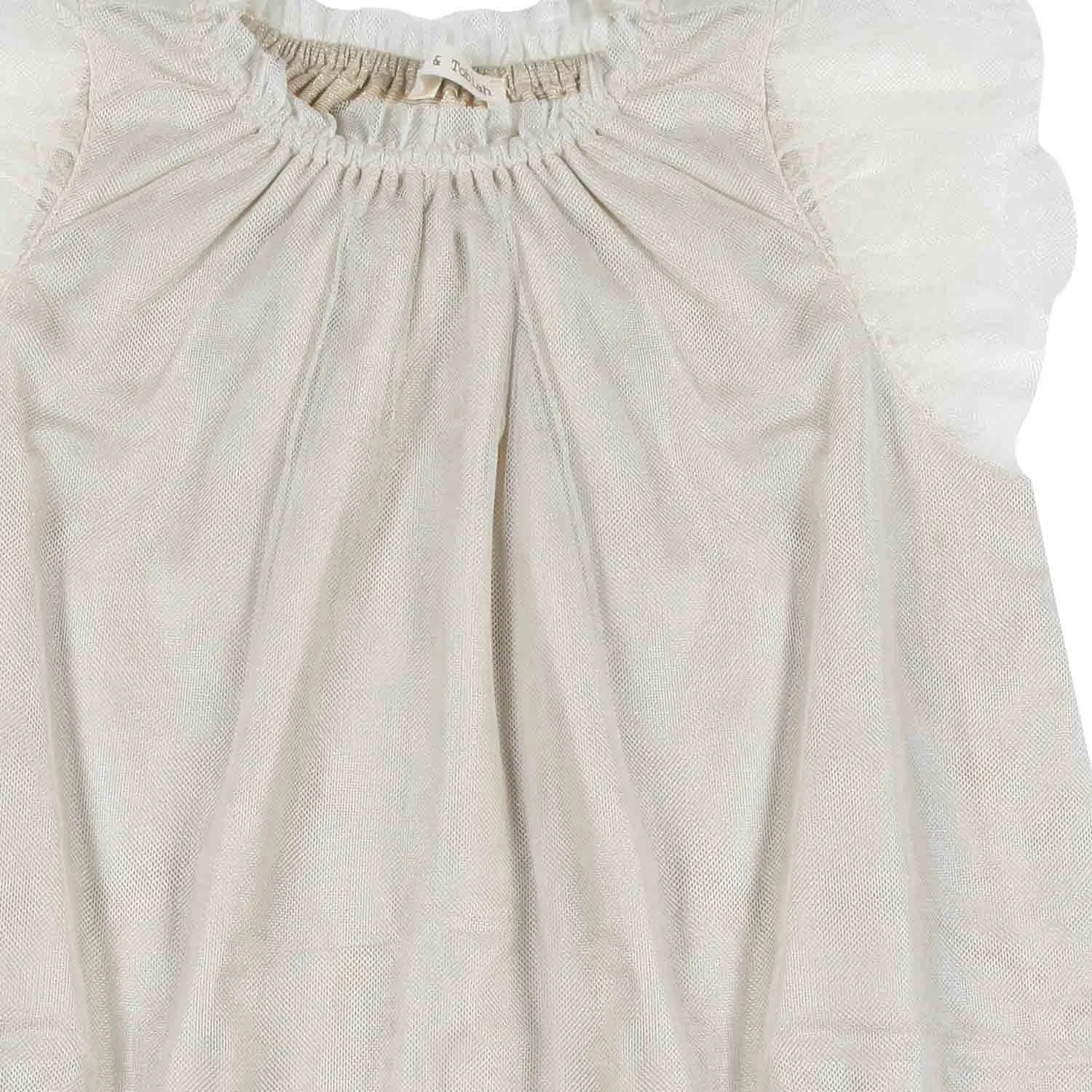 Abito Sabbia Con Tulle Oro Chiaro Bambina