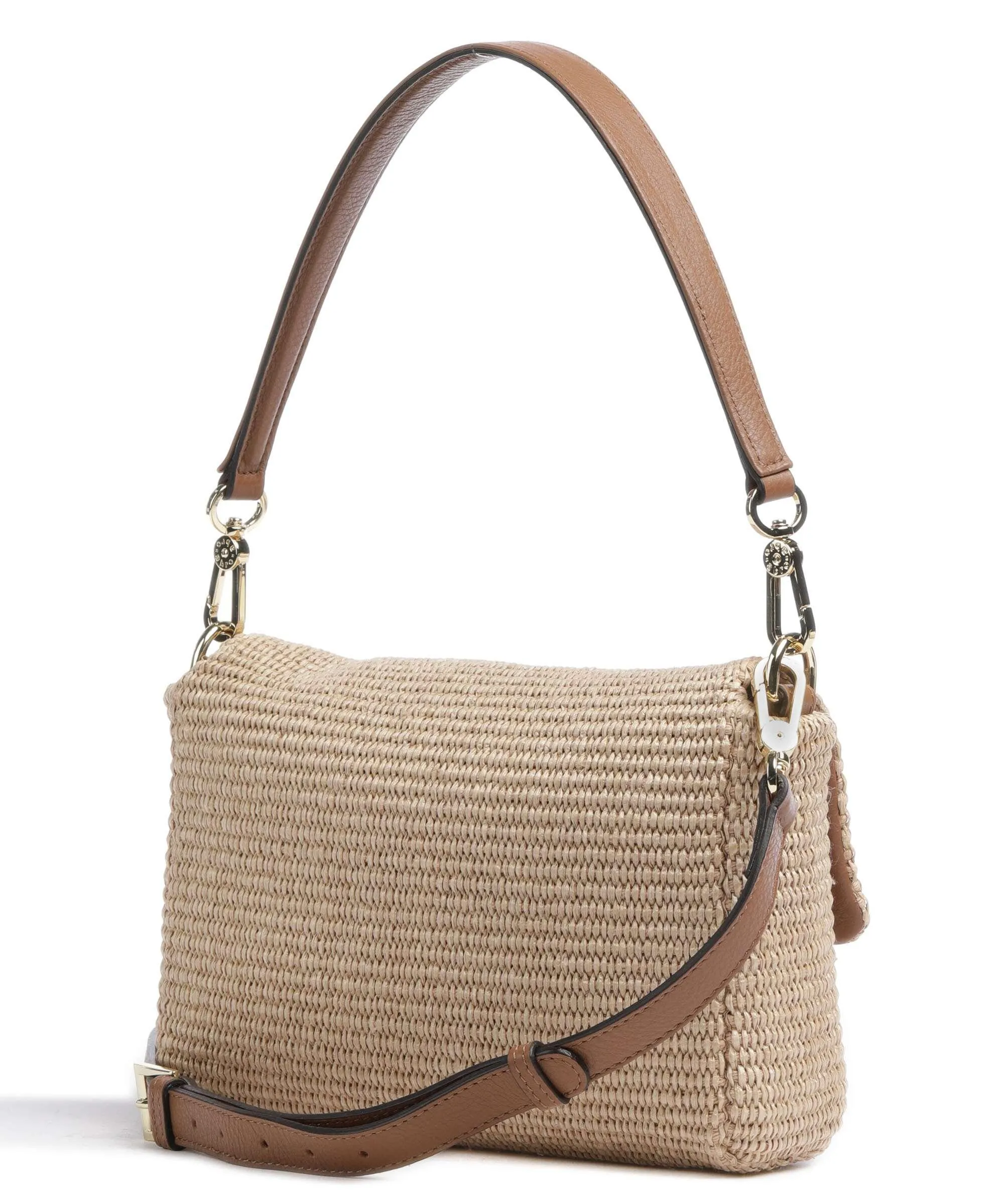  Abro Raffia Temi Borsa a spalla libro, pelle granulata natura  