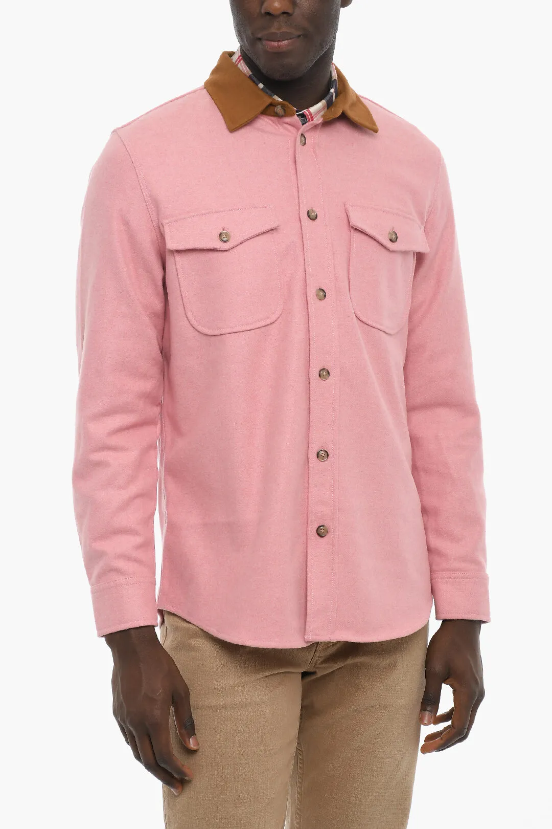 AIME' LEON DORE Overshirt in Misto Lana con Doppio Taschino