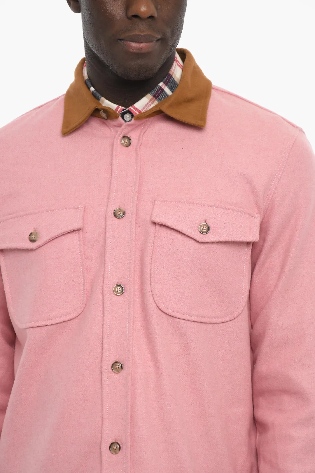 AIME' LEON DORE Overshirt in Misto Lana con Doppio Taschino