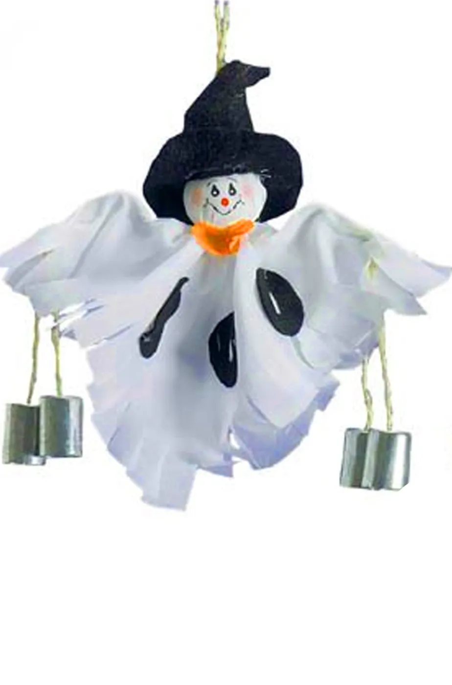 Allestimento Halloween acchiappafantasmi con sonagli da appendere bianco