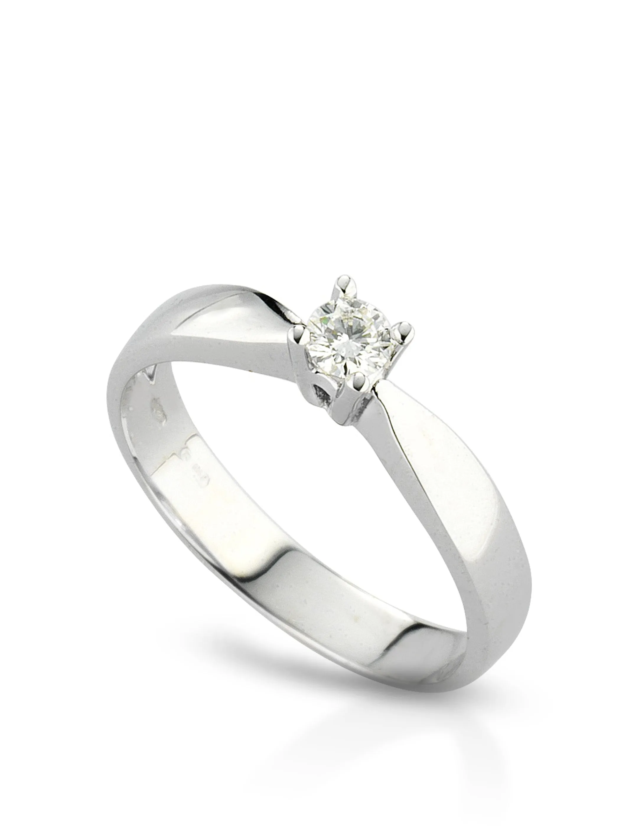 Anello Solitario in Oro bianco e Diamanti 8144