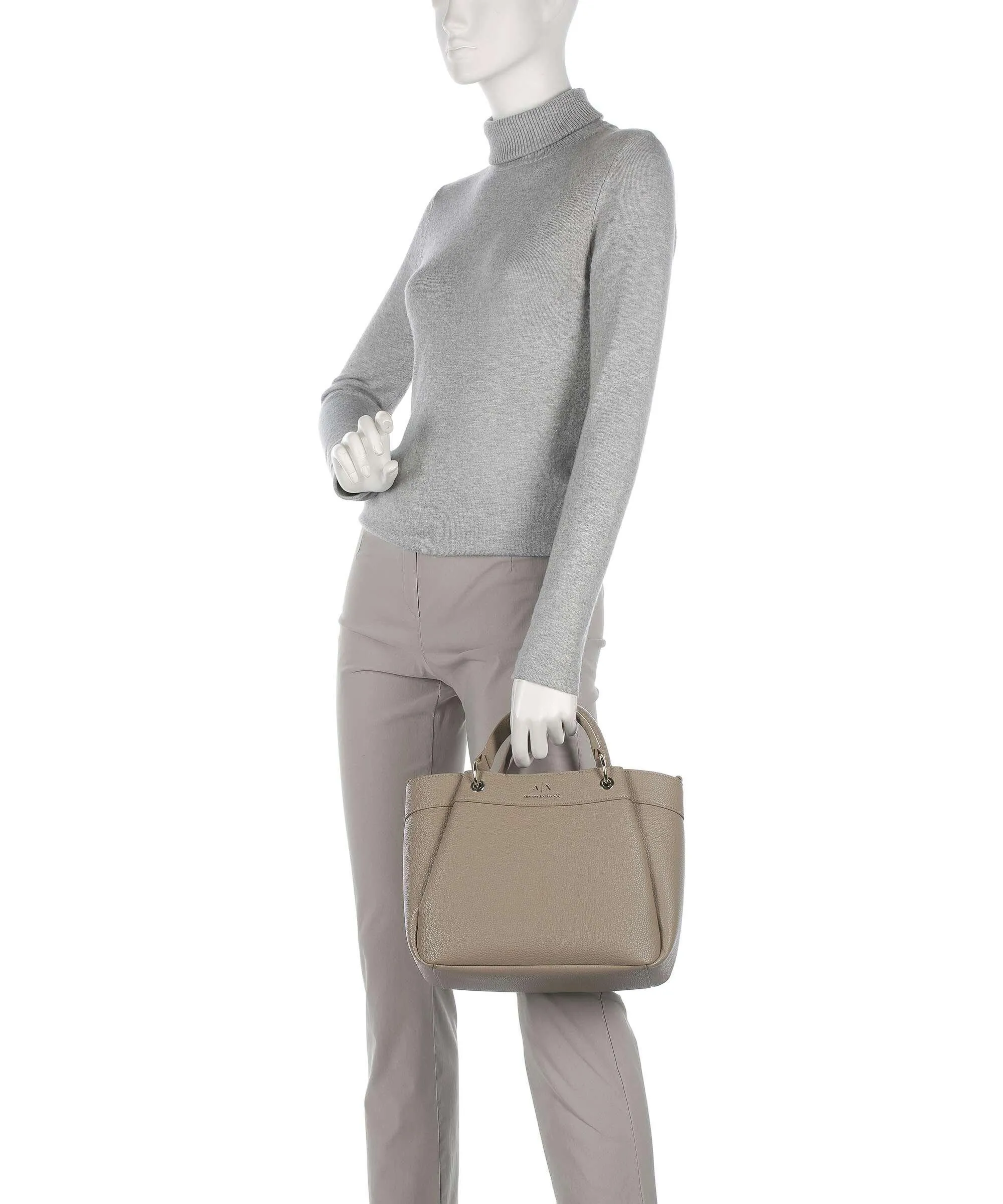  Armani Exchange Wave M Borsa a mano pelle sintetica taupe  