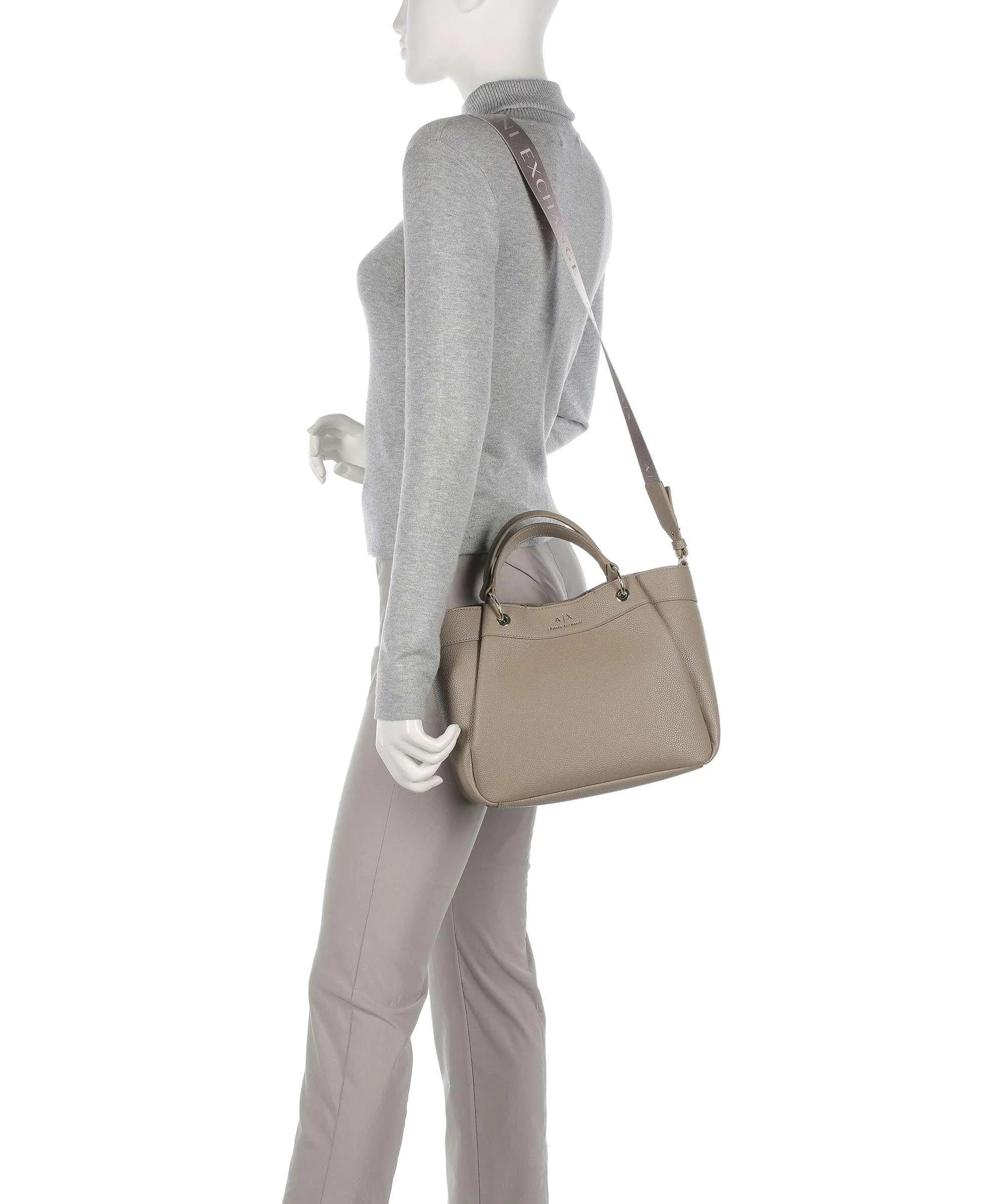 Armani Exchange Wave M Borsa a mano pelle sintetica taupe  