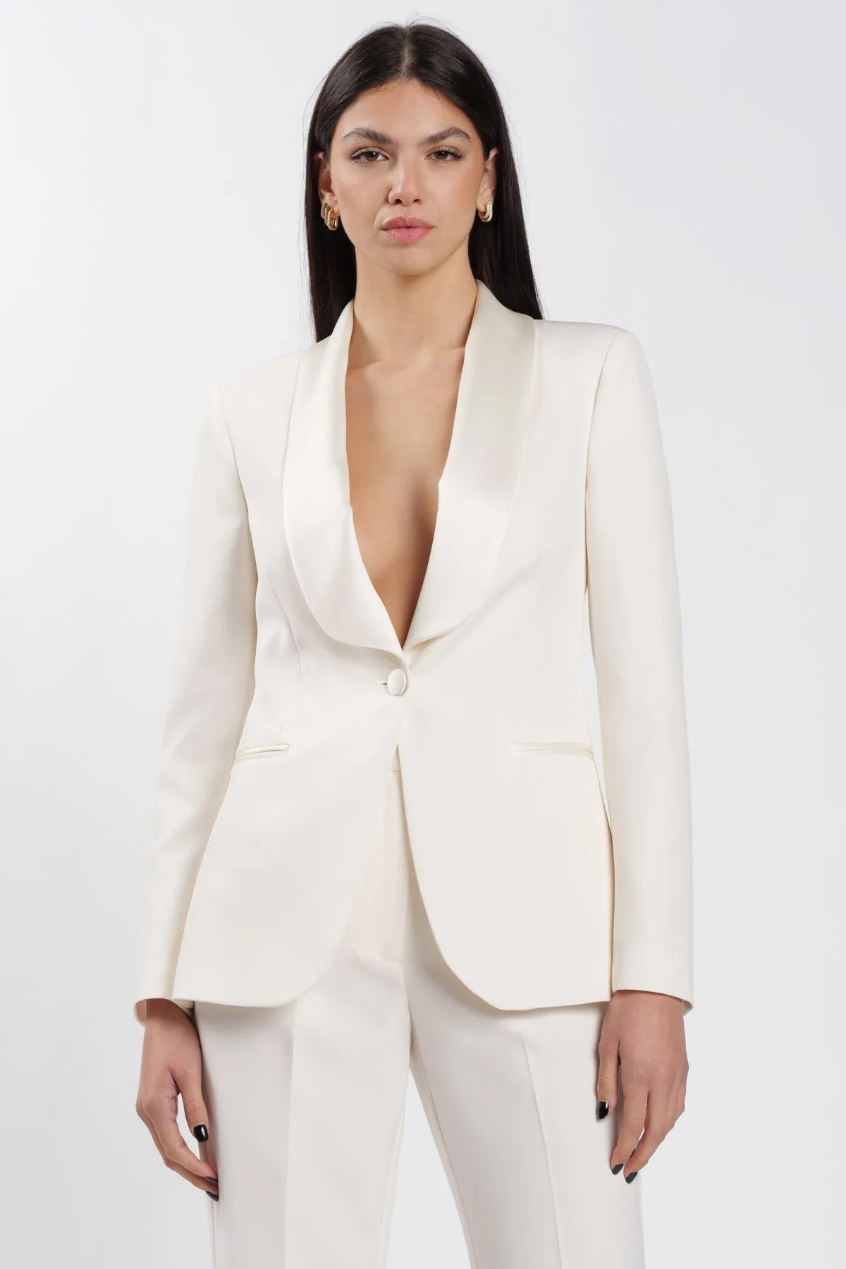 Blazer Shawl Basic Milk-