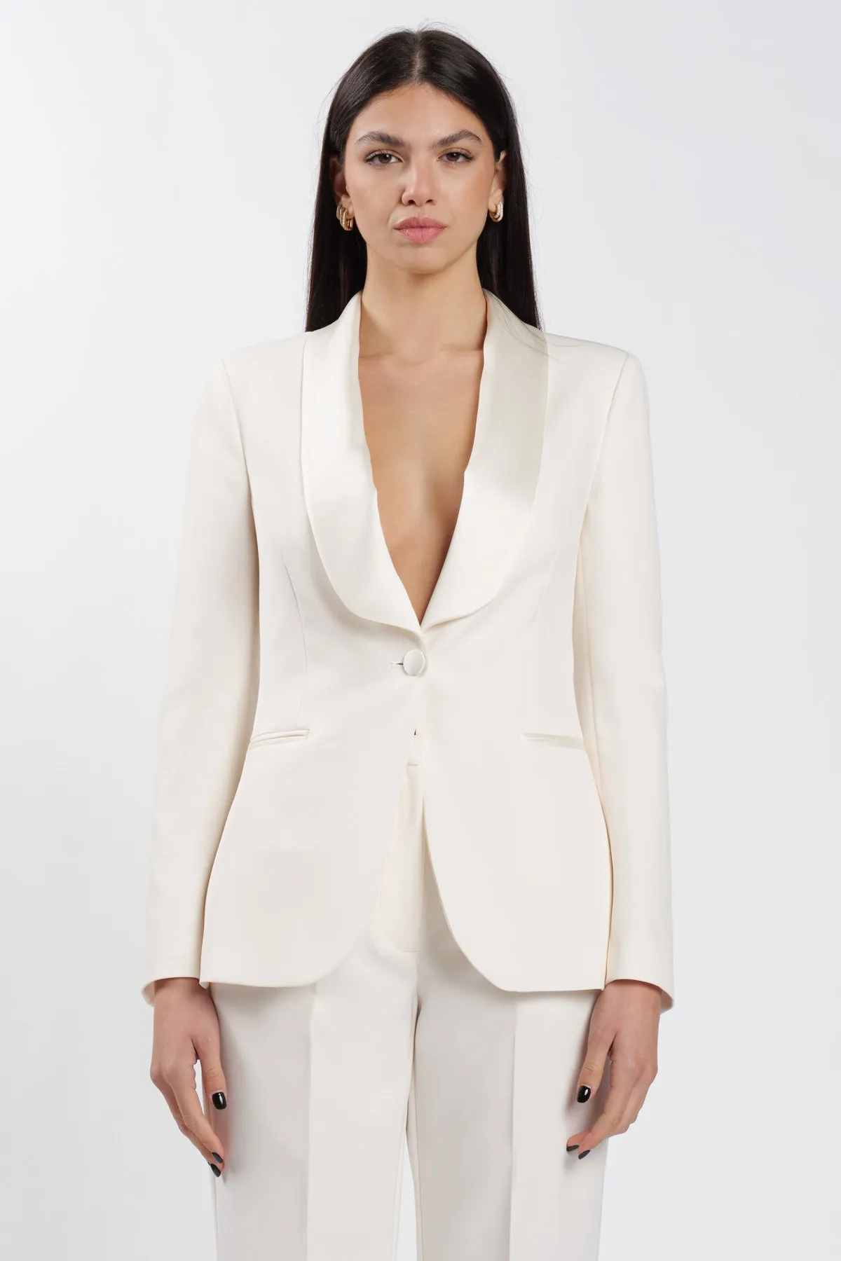 Blazer Shawl Basic Milk-