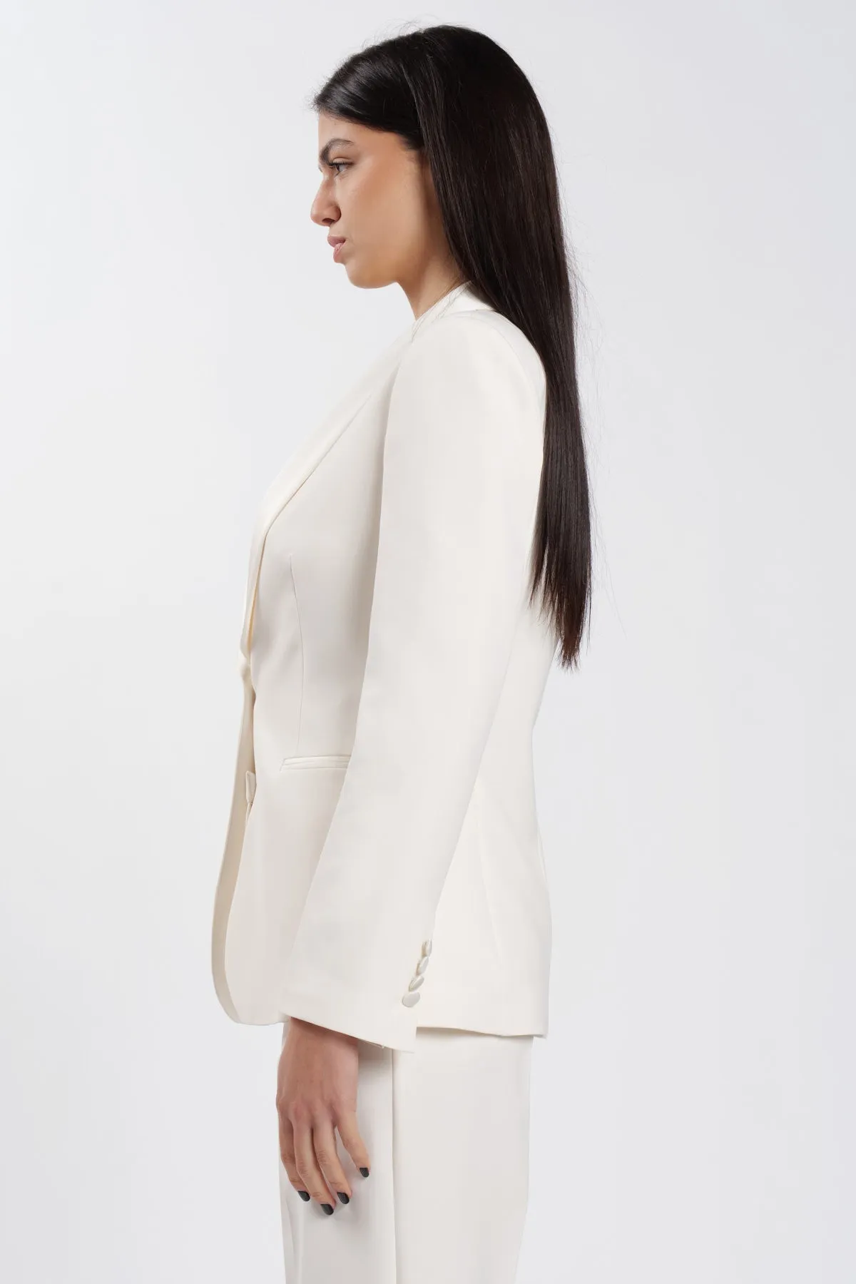 Blazer Shawl Basic Milk-