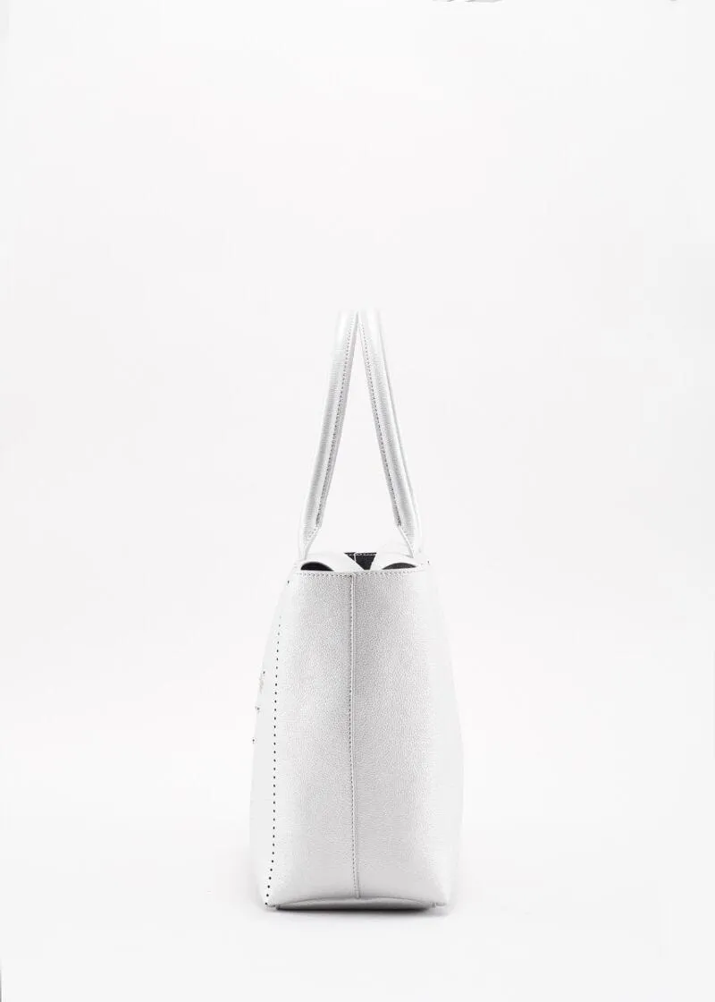 Borsa top handle con decorazioni laser