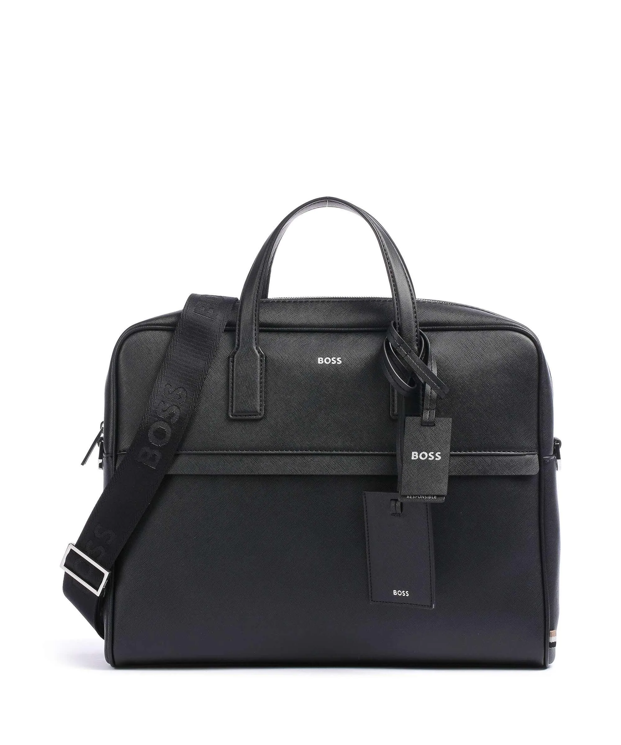  BOSS Zair Cartella 15″ pelle incollata nero  