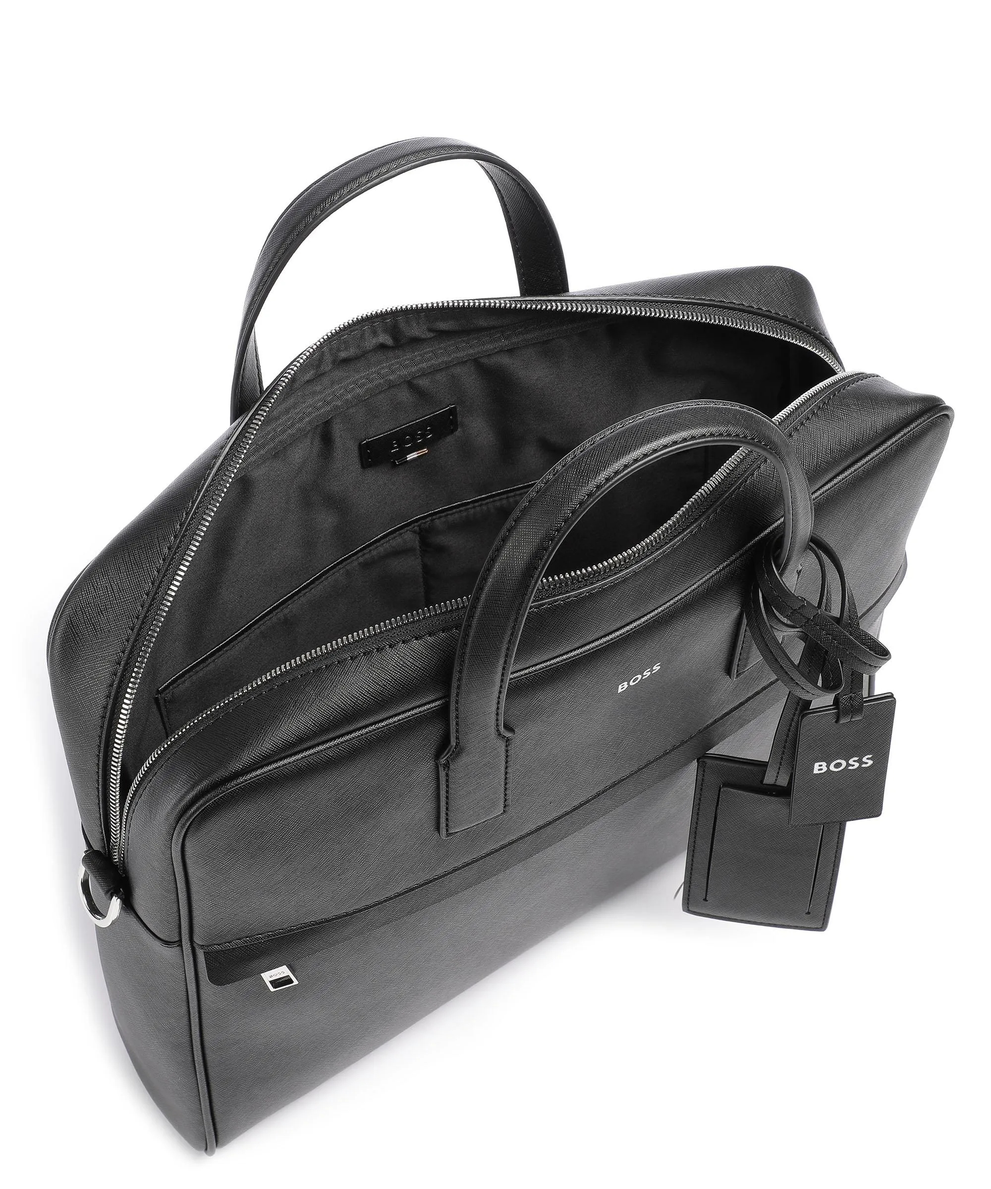  BOSS Zair Cartella 15″ pelle incollata nero  