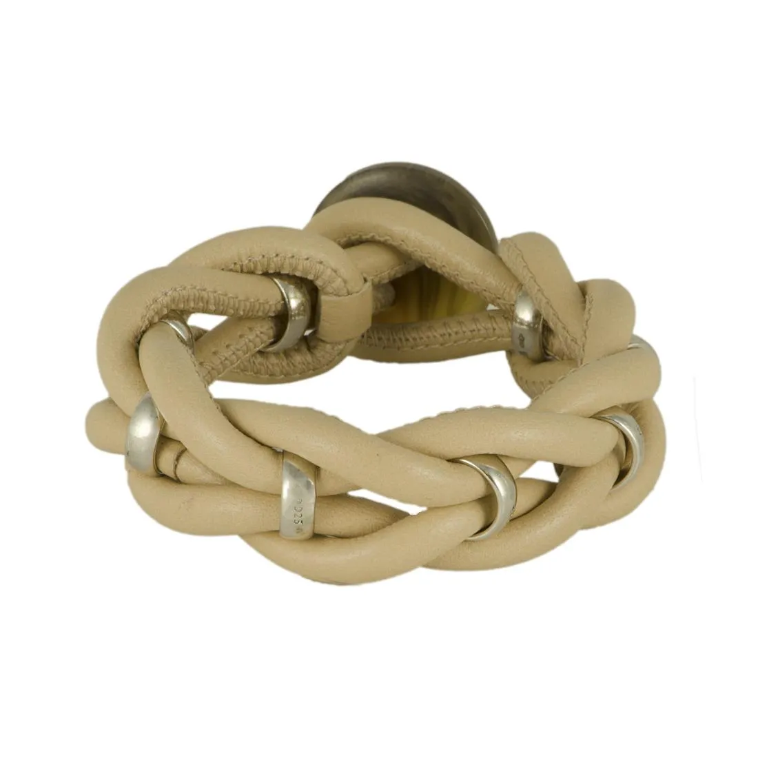 BRACCIALE IN PELLE E ARGENTO