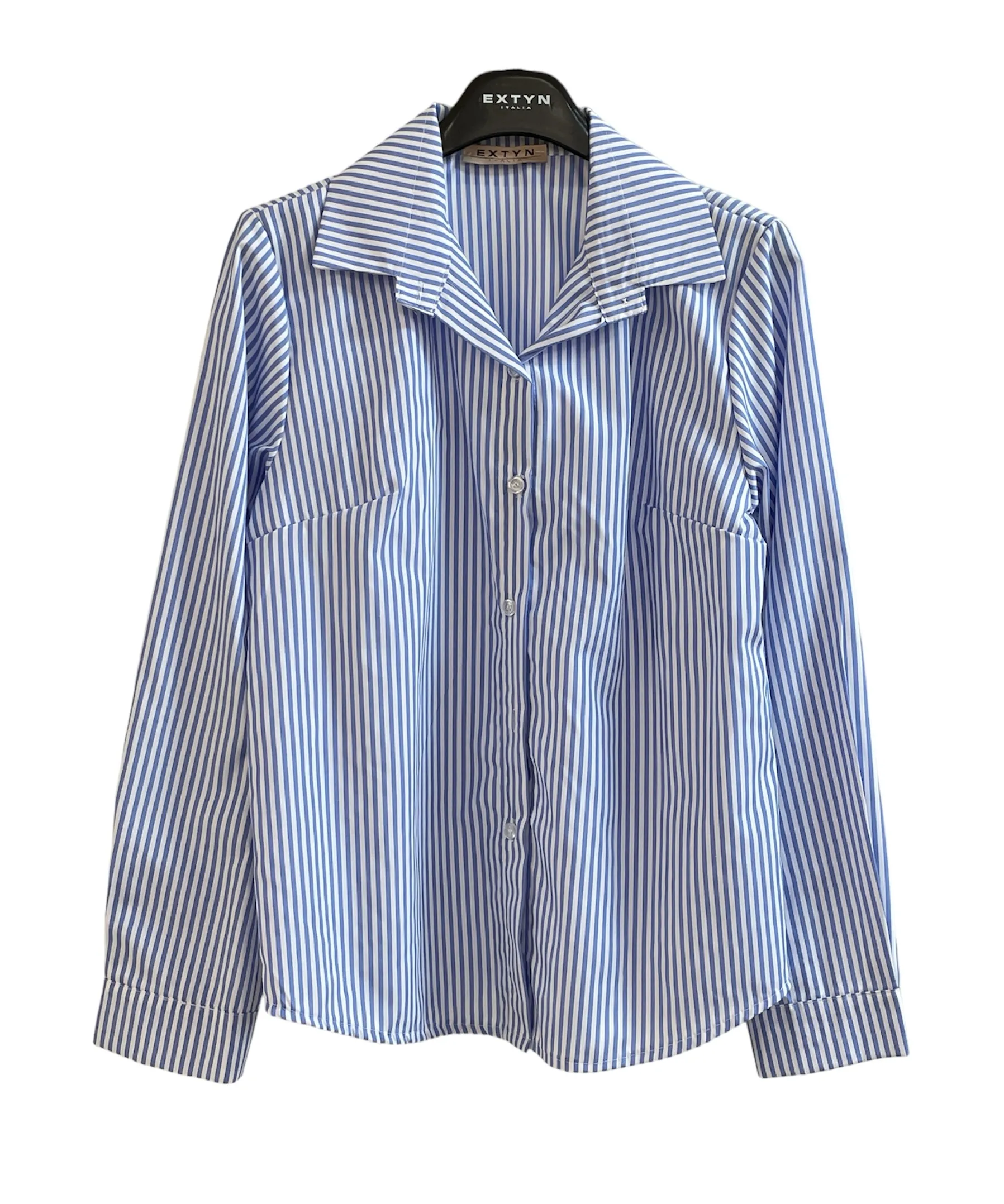 Camicia donna slim 287424 righe celeste
