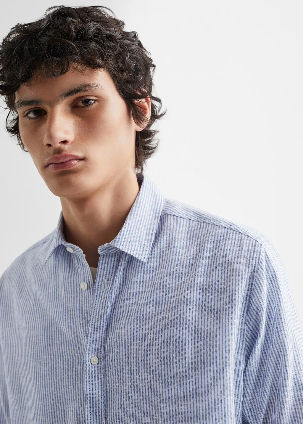 Camicia lino righe