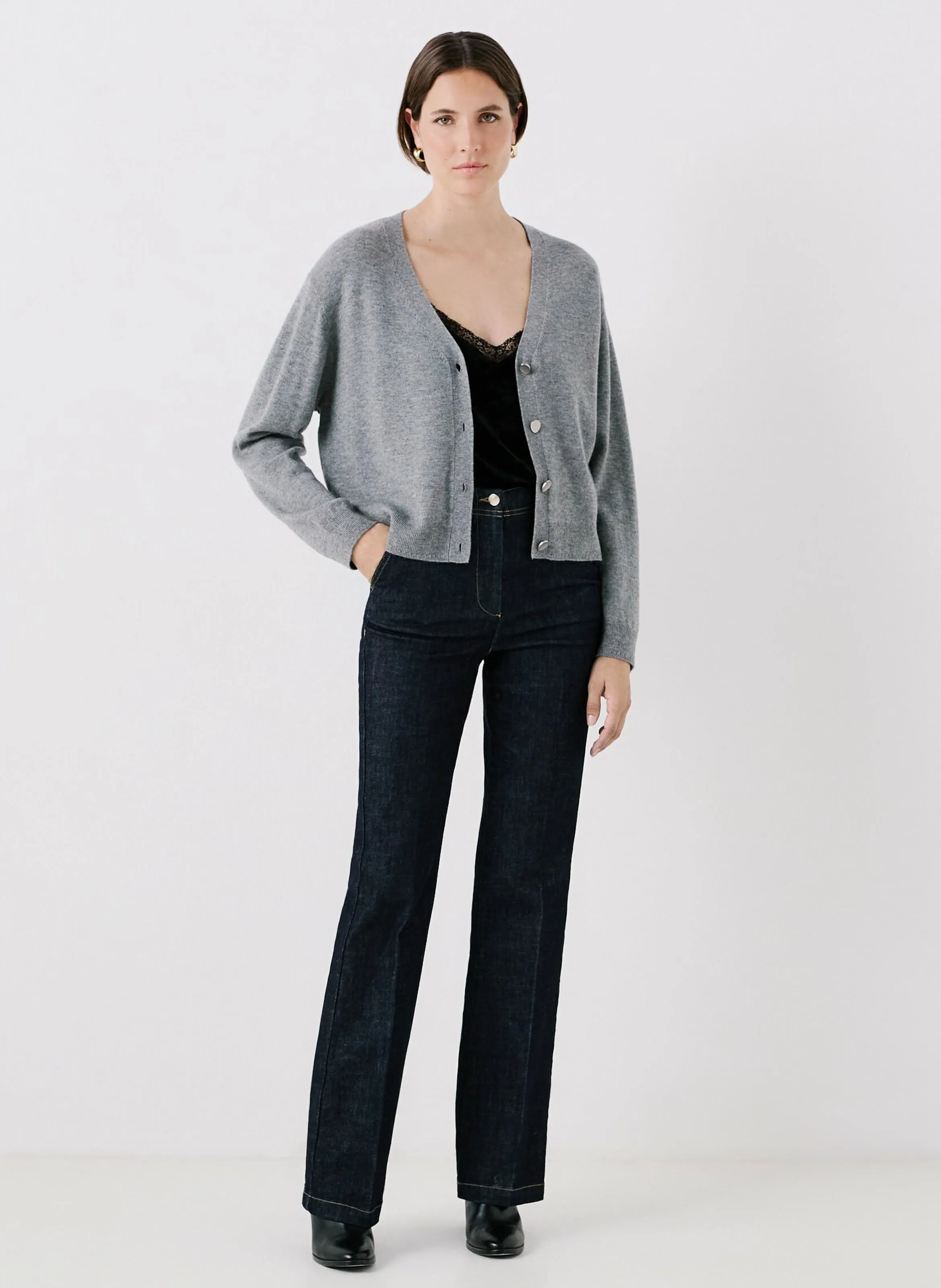  CAROLL   MLILOU - Gilet ampio a collo a V in lana | Grigio