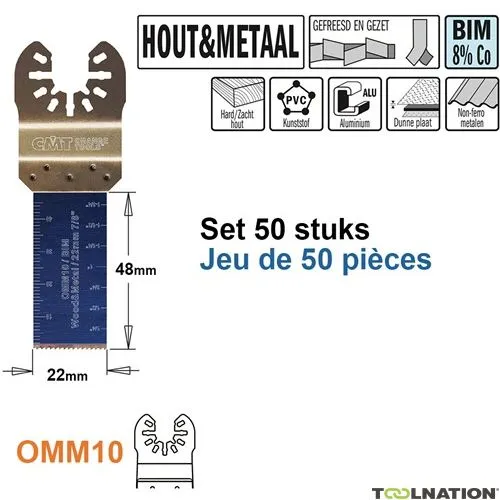 CMT OMM10-x50 Lama multitool per legno e metallo, 22 mm
