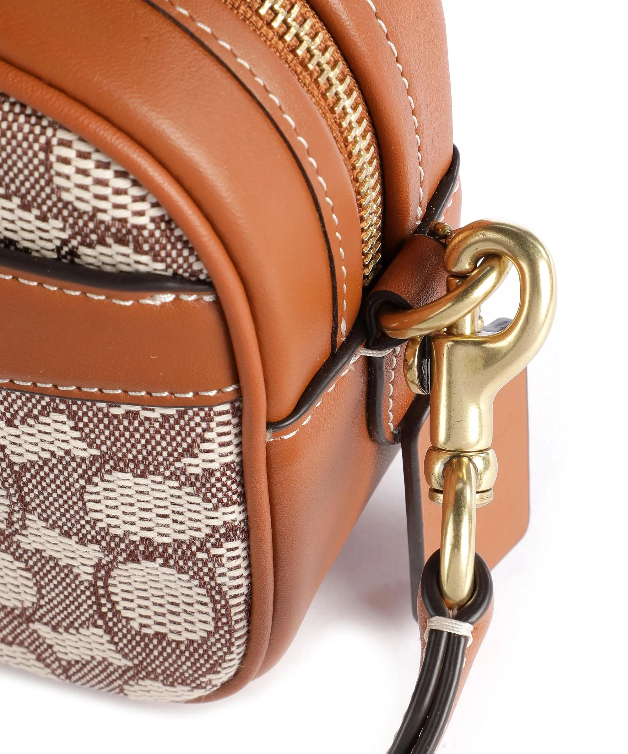  Coach Borsa a tracolla cotone, pelle a grana fine marrone/beige  