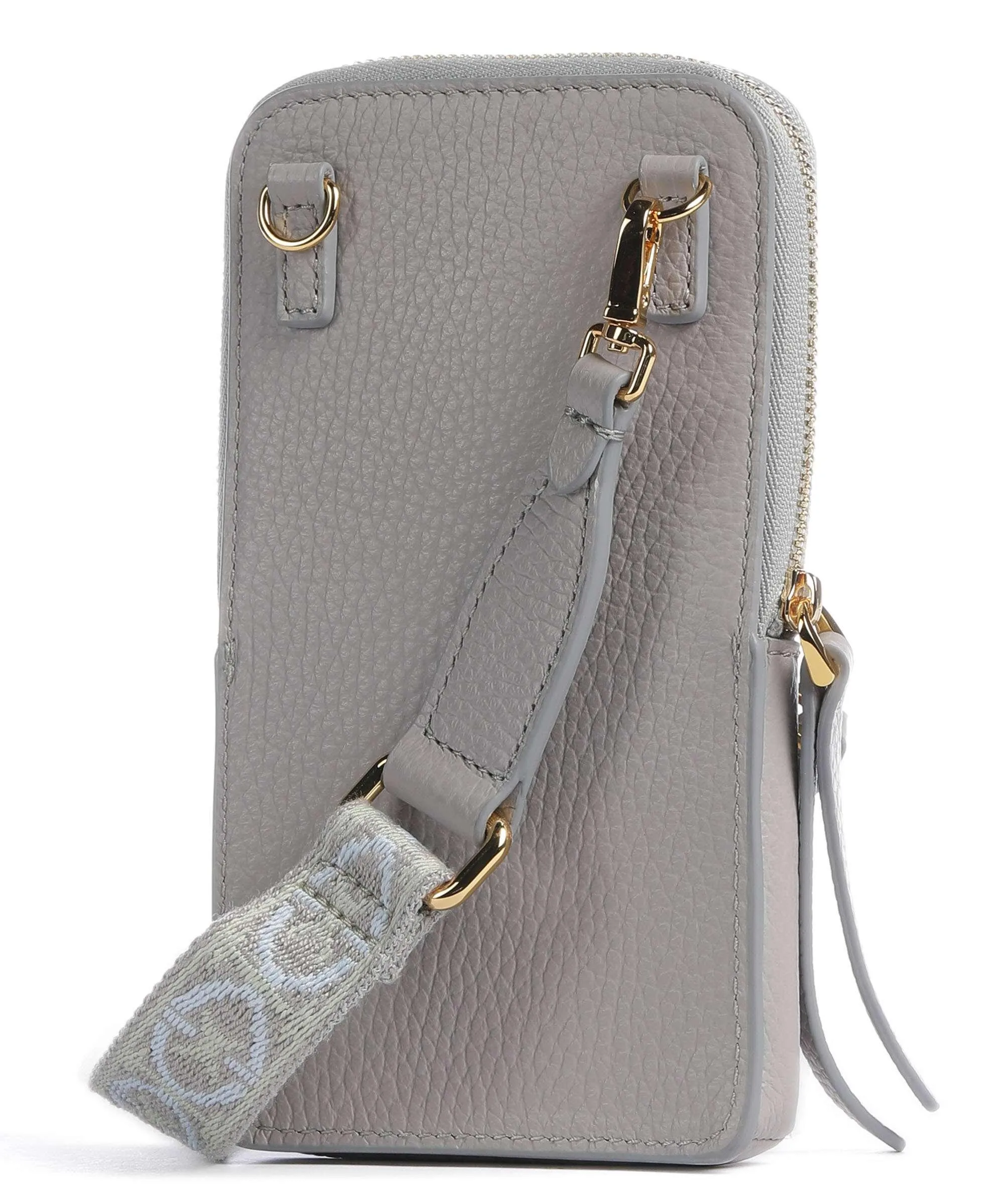  Coccinelle Pixie Borsetta porta cellulare pelle di vacchetta grana grigio chiaro  