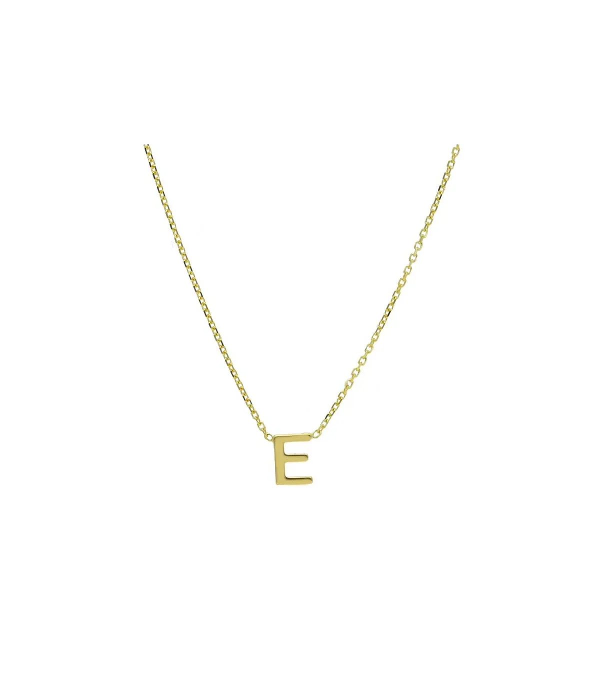 Collana Donna Raggi Lettera E Oro Giallo 9kt