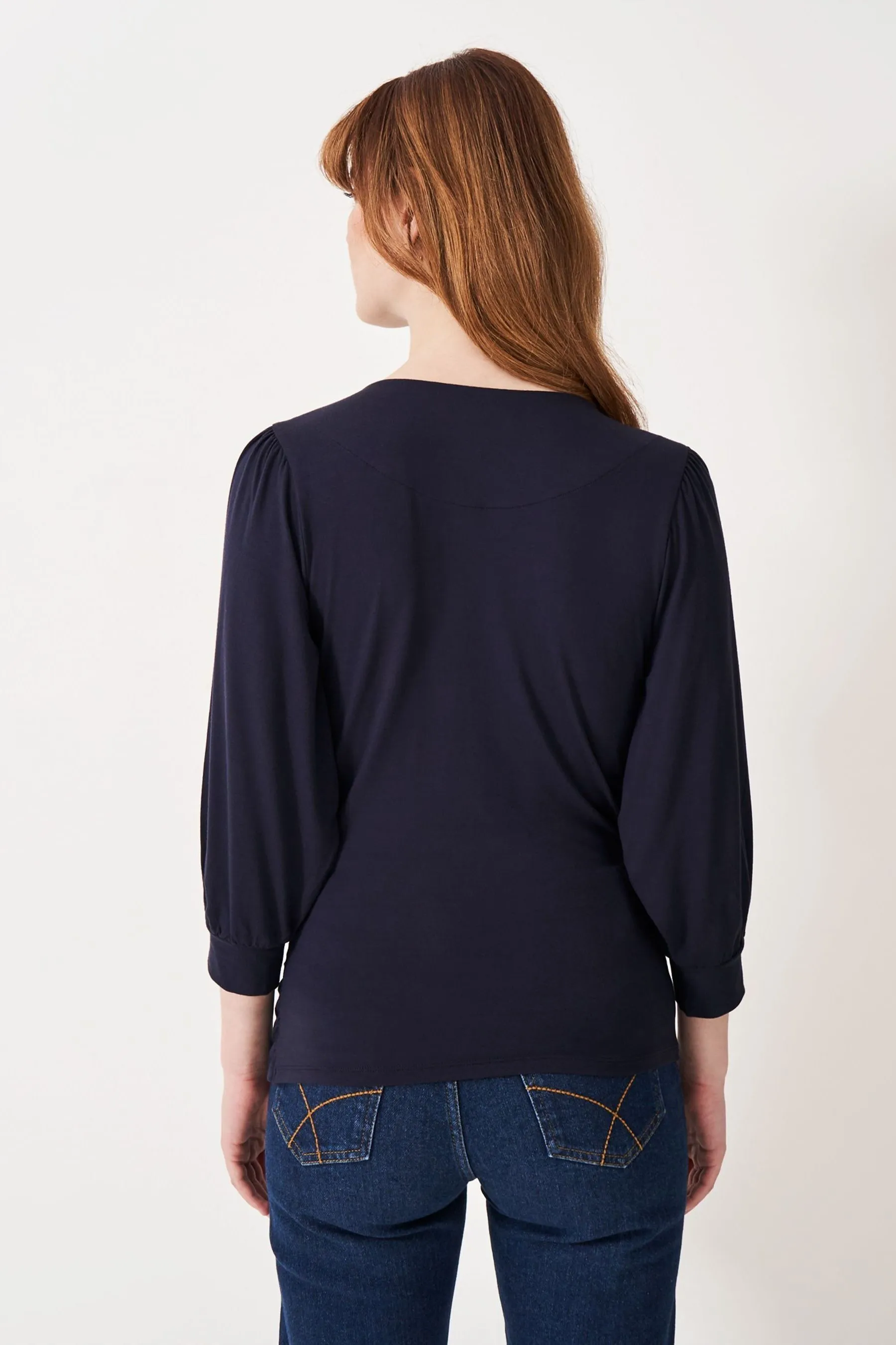 Crew Clothing Company Red 3/4 Sleeve Wrap Top    