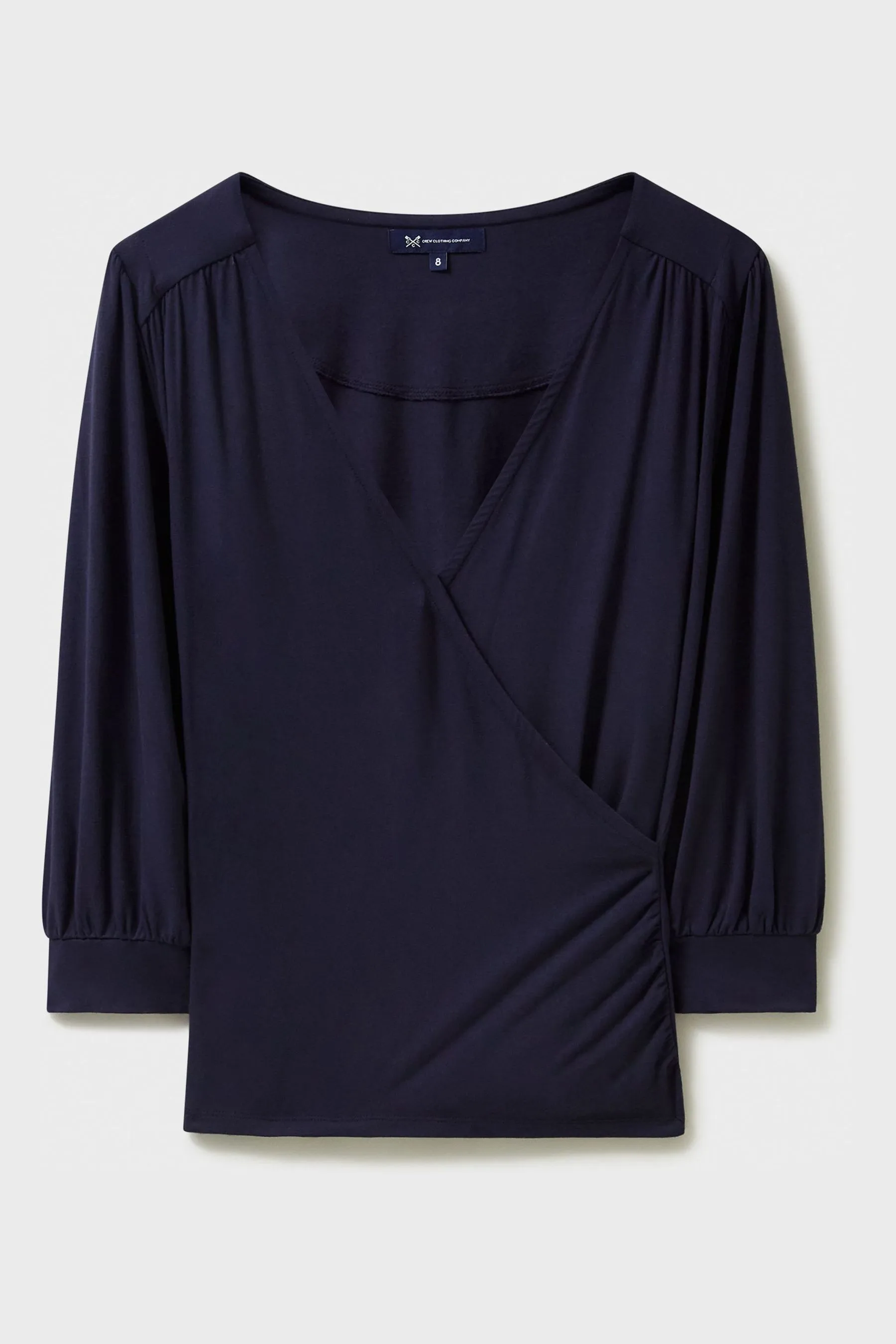 Crew Clothing Company Red 3/4 Sleeve Wrap Top    