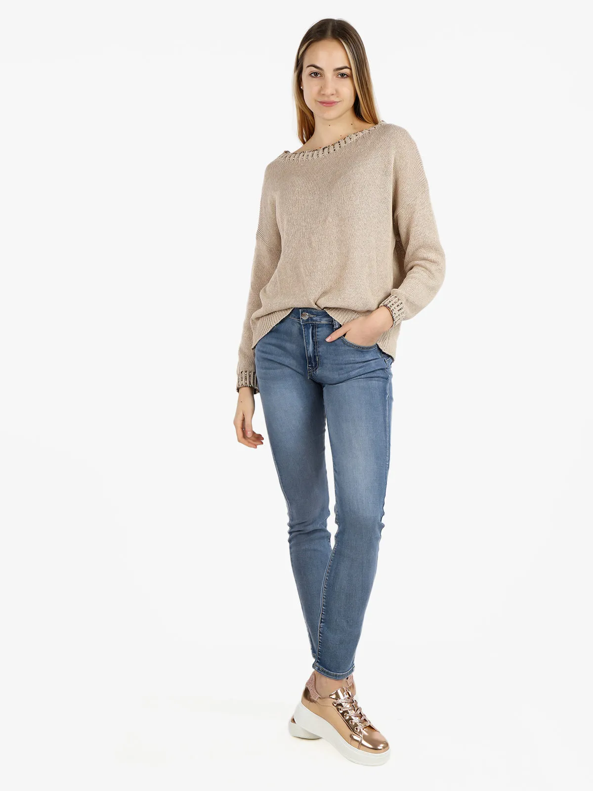 Daystar Pull femme oversize en maille