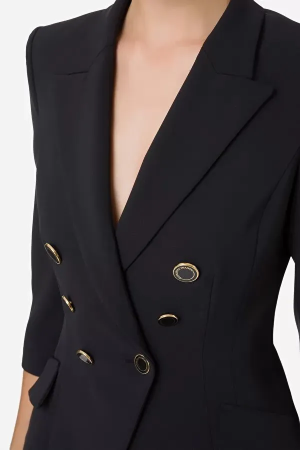 ELISABETTA FRANCHI Giacca in crepe con bottoni smaltati