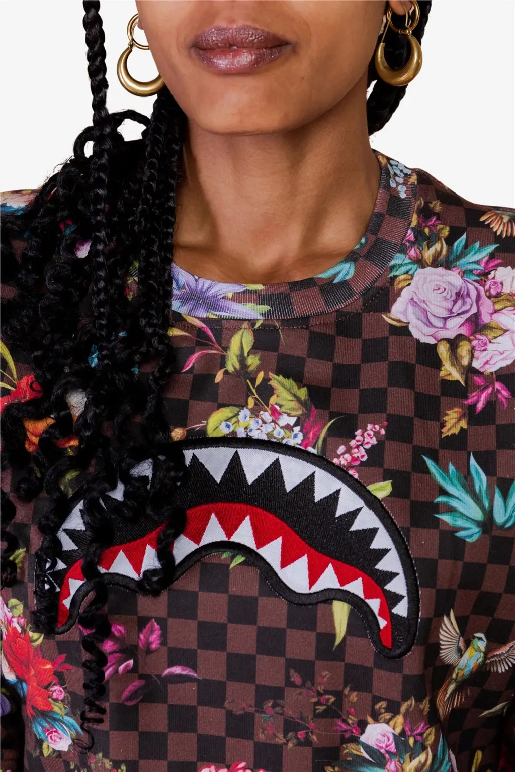 Felpa marrone da donna Sprayground garden of sharks 246