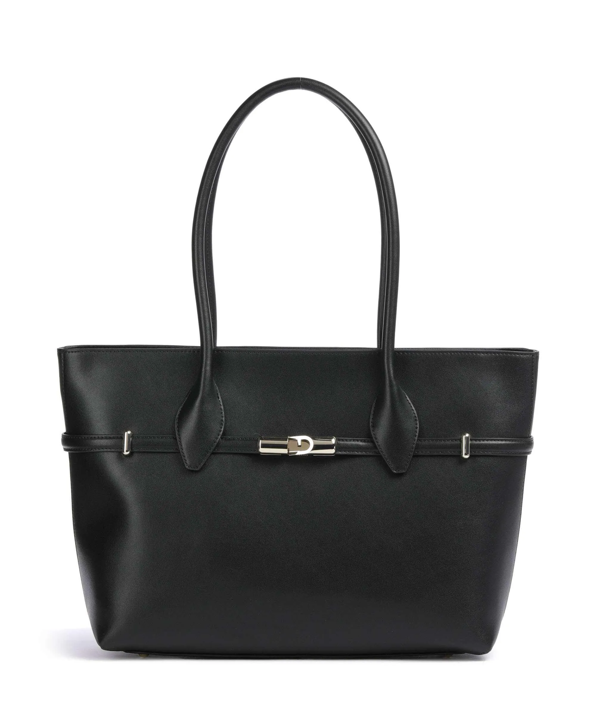  Furla Goccia L Borsa shopper pelle a grana fine nero  