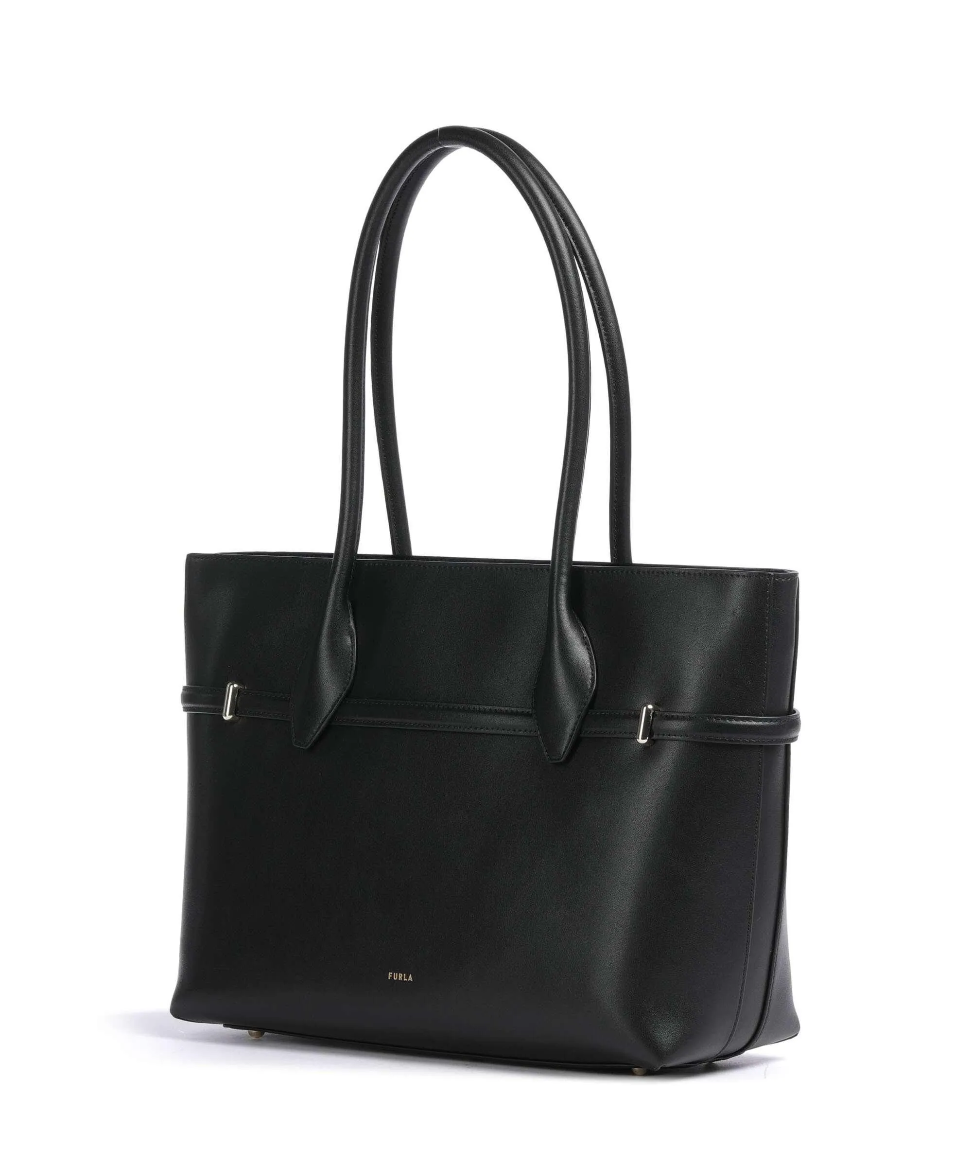  Furla Goccia L Borsa shopper pelle a grana fine nero  