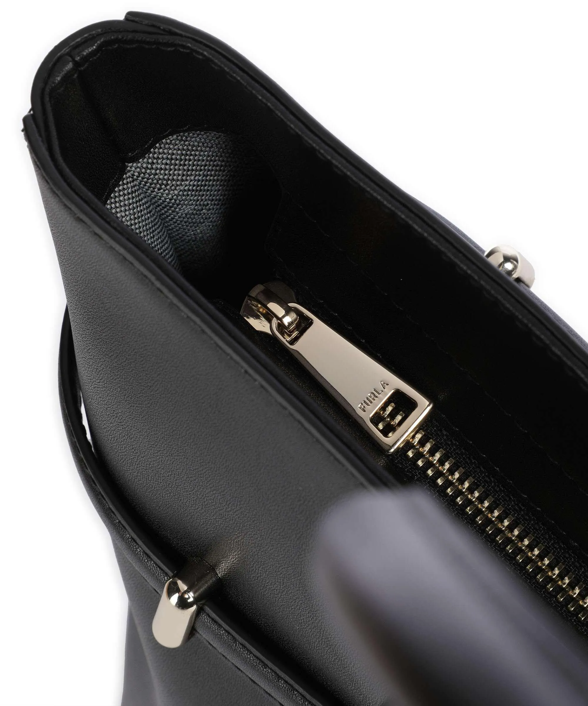  Furla Goccia L Borsa shopper pelle a grana fine nero  
