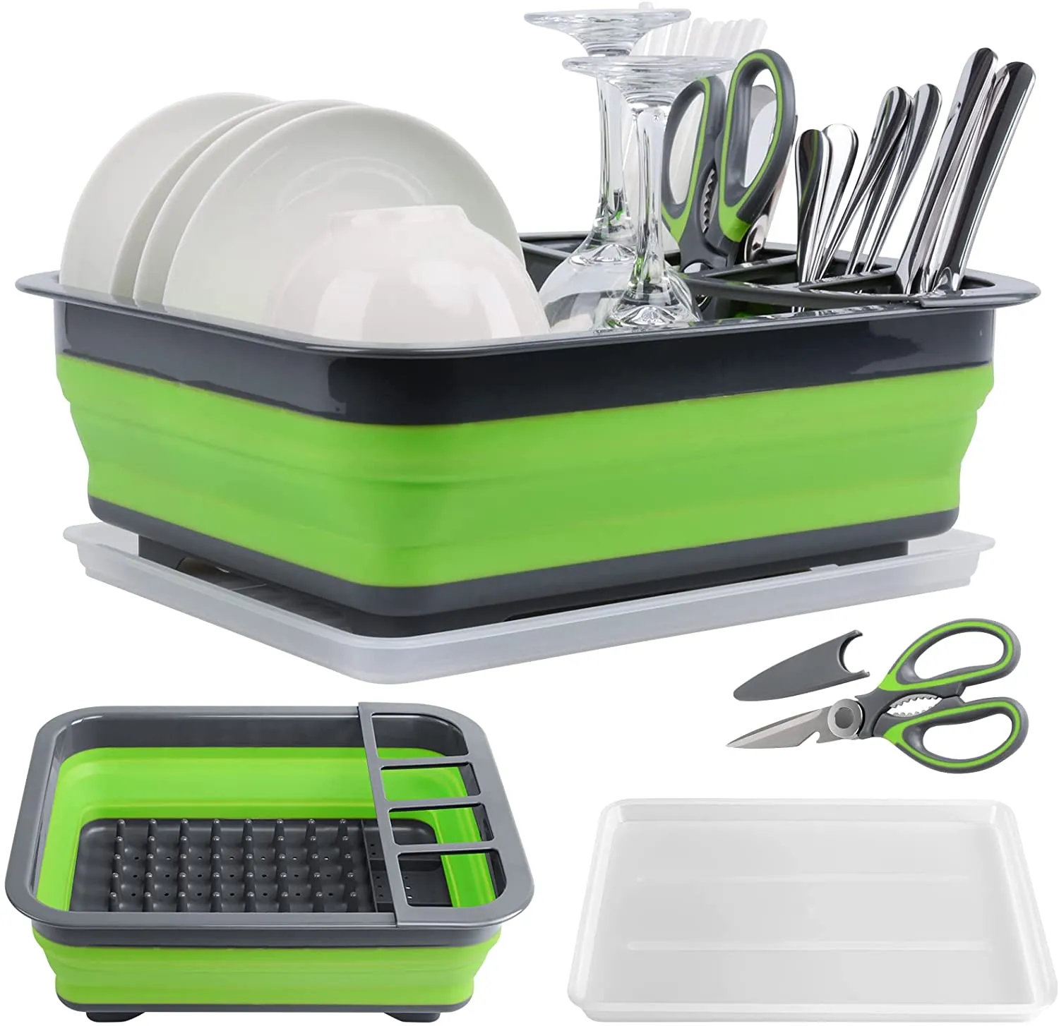 Gintan 3 in 1 Tagliere,Multifunzion Tagliere Pieghevole Tagliere da Cucina Lavello Pieghevole Cestello di Scarico con Multifunzi