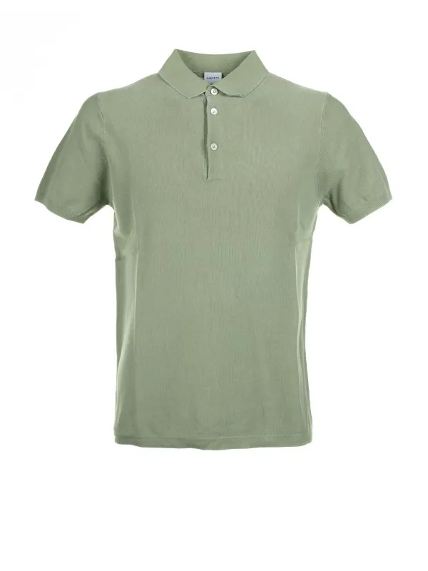 Green short-sleeved polo shirt
