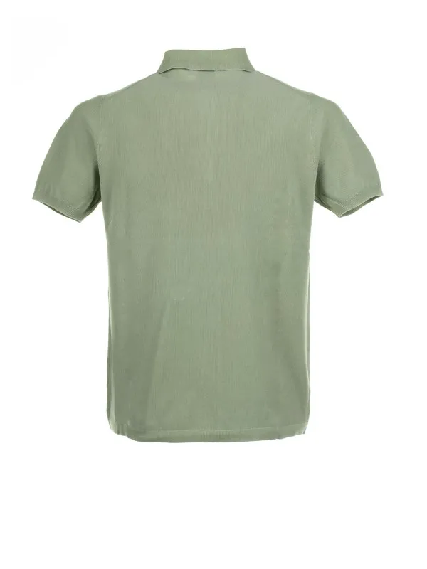 Green short-sleeved polo shirt