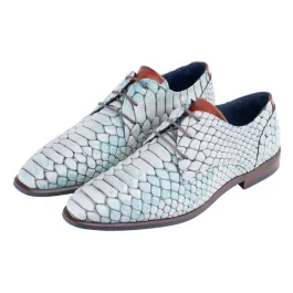 Henk ter Horst scarpe da uomo in pelle di vitello con stampa croco Aqua