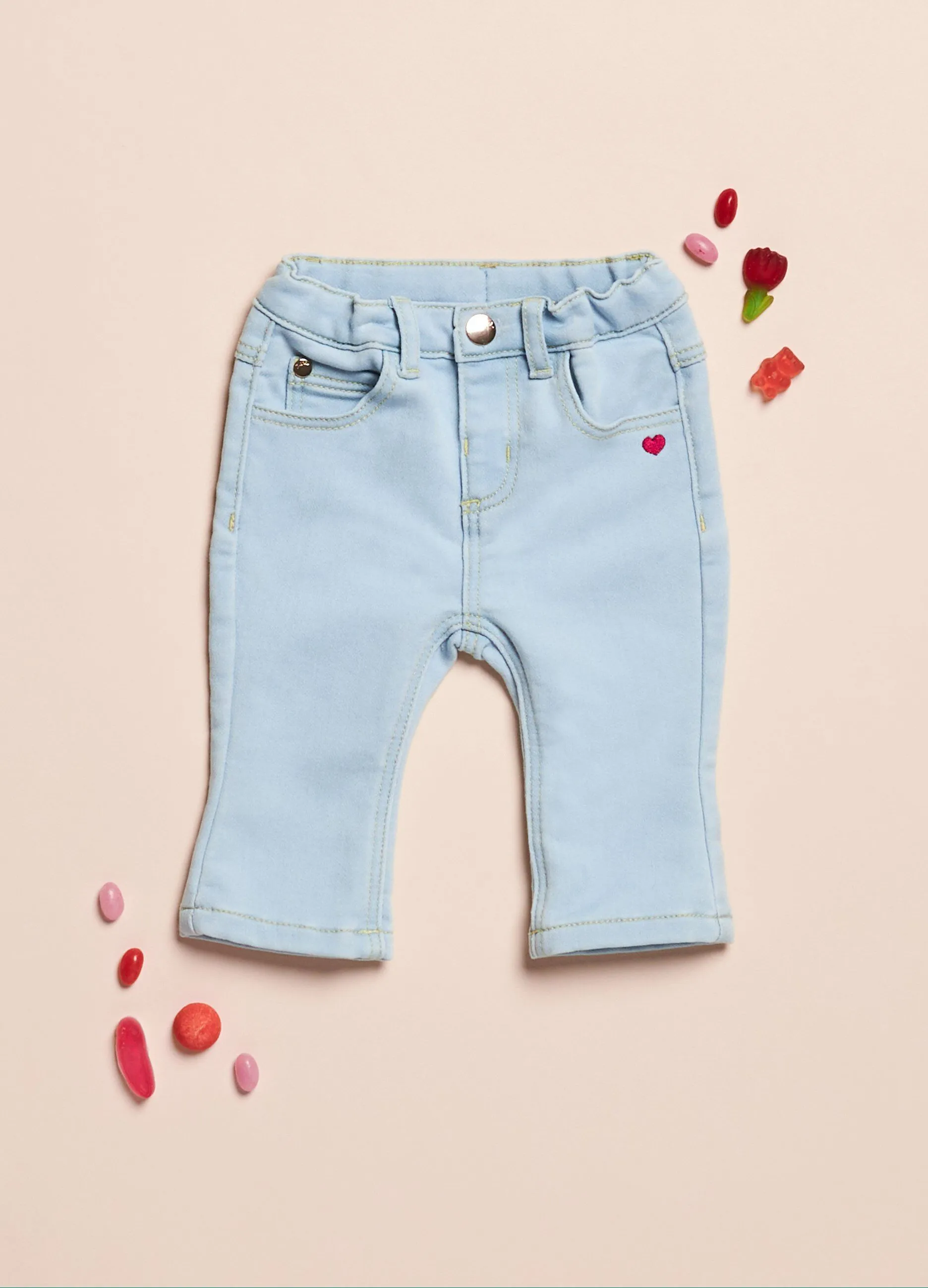 IANA  Jeans in morbida felpa di cotone IANA neonata