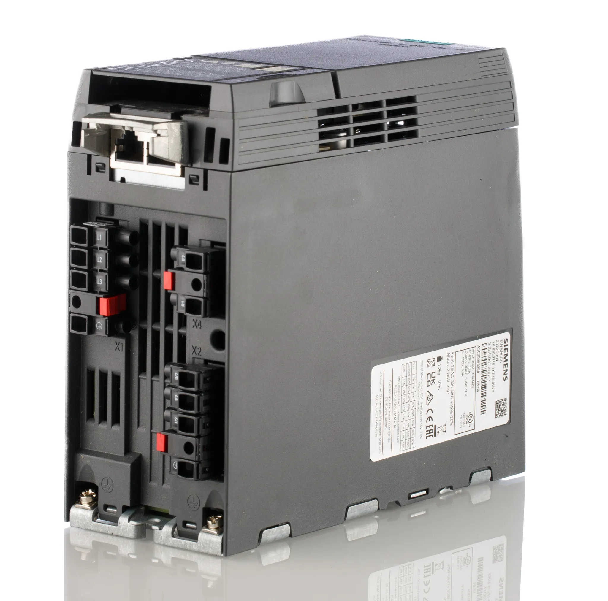 Inverter Siemens, 1,5 kW, 400 V c.a., 3 fasi, , 0 → 240 (Vector Control) Hz, 0 → 550 (V/F Control) Hz