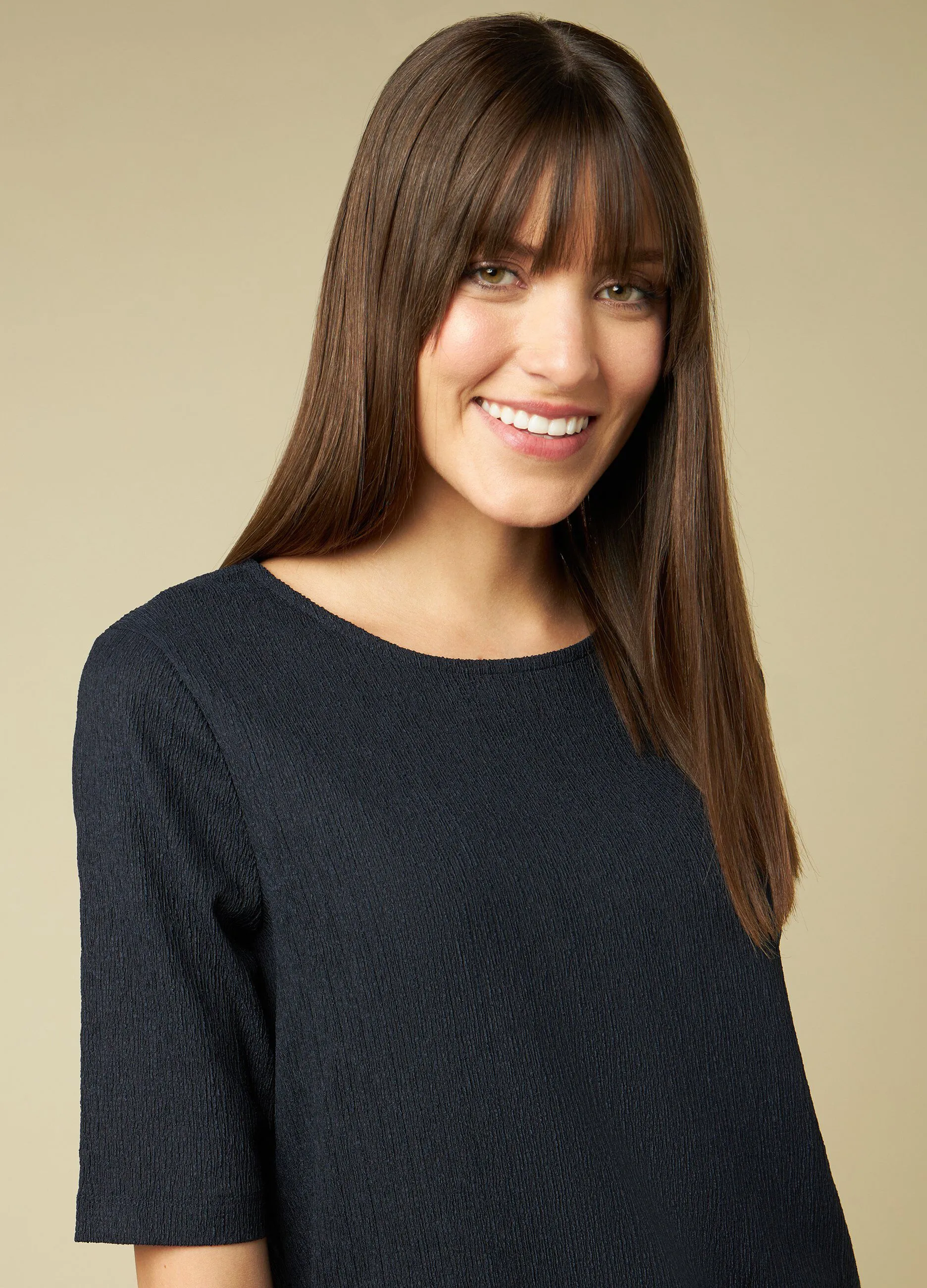 IWIE  T-shirt in tessuto crinkle elasticizzato donna