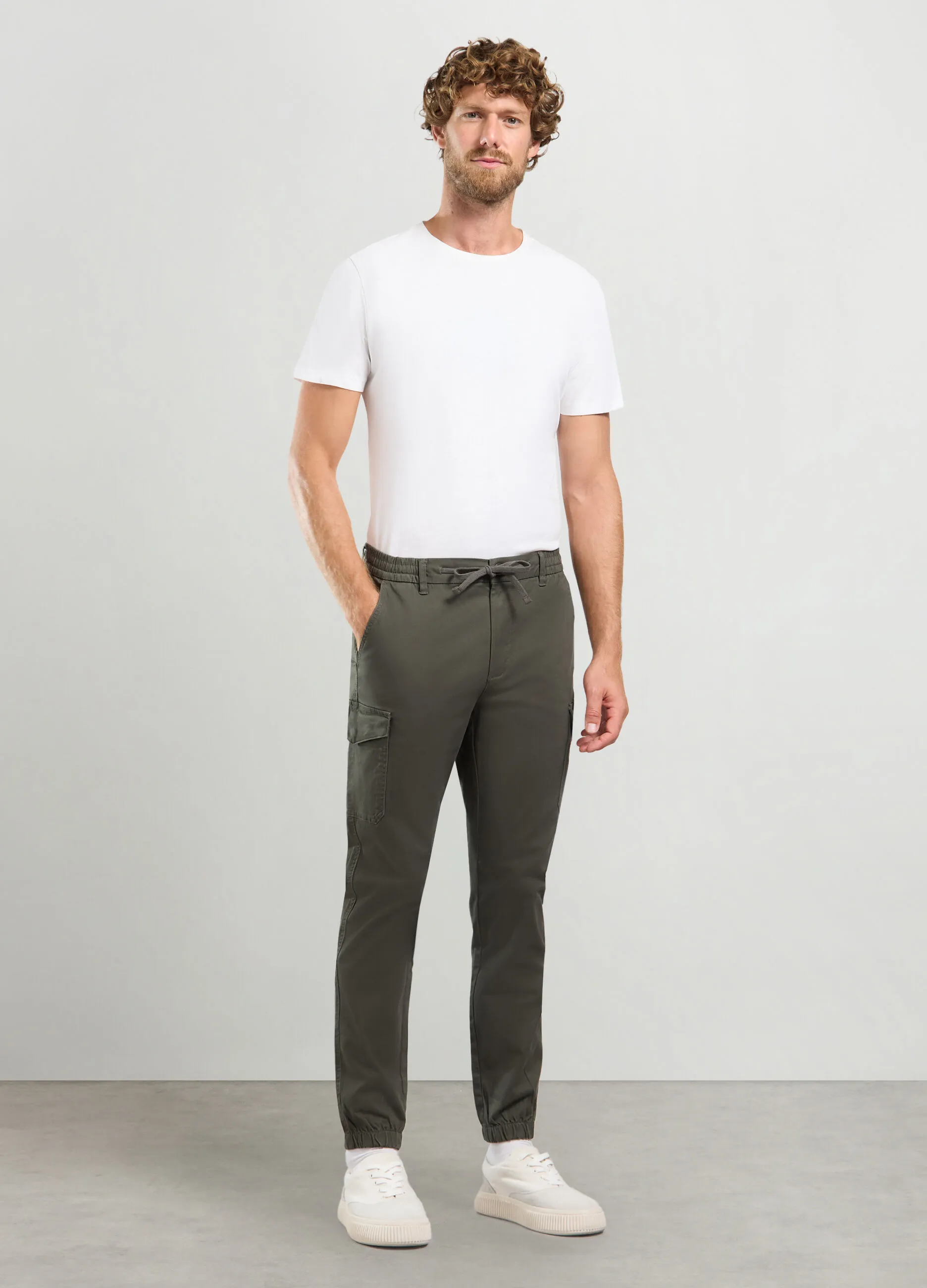 J. HART & BROS  Pantalone regular fit in cotone stretch uomo