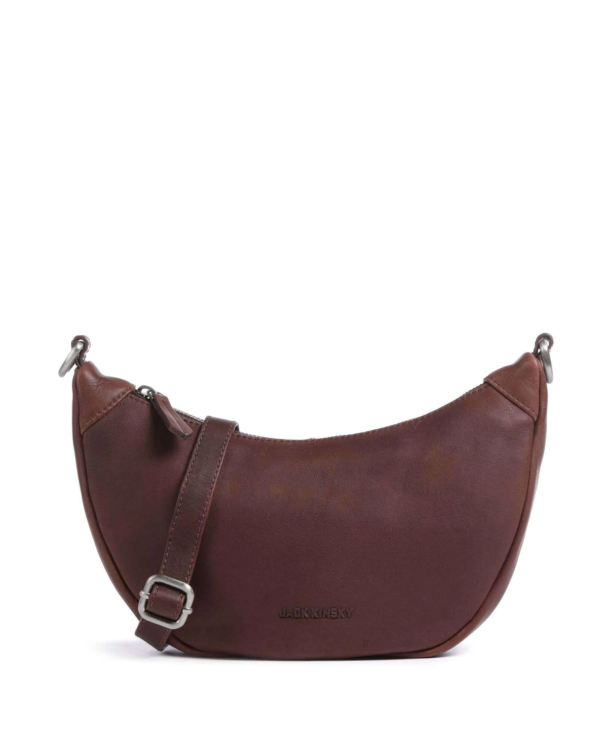  Jack Kinsky Aruba 2 Borsa a tracolla pelle a grana fine marrone scuro  