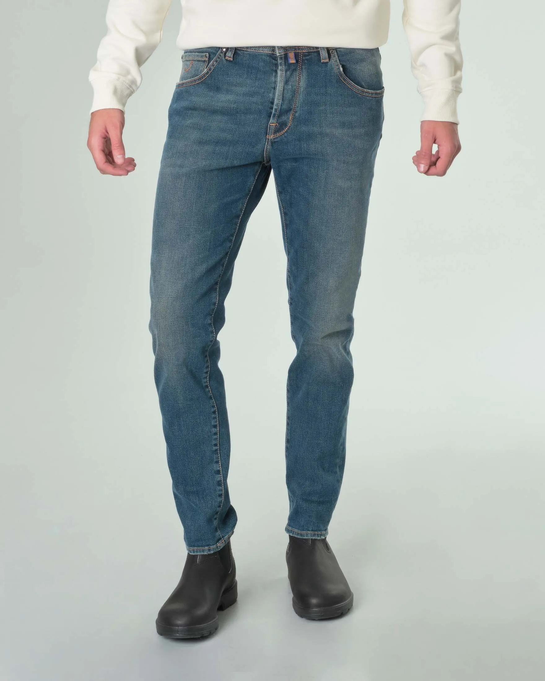 Jeans Scott tapered lavaggio medio stone washed