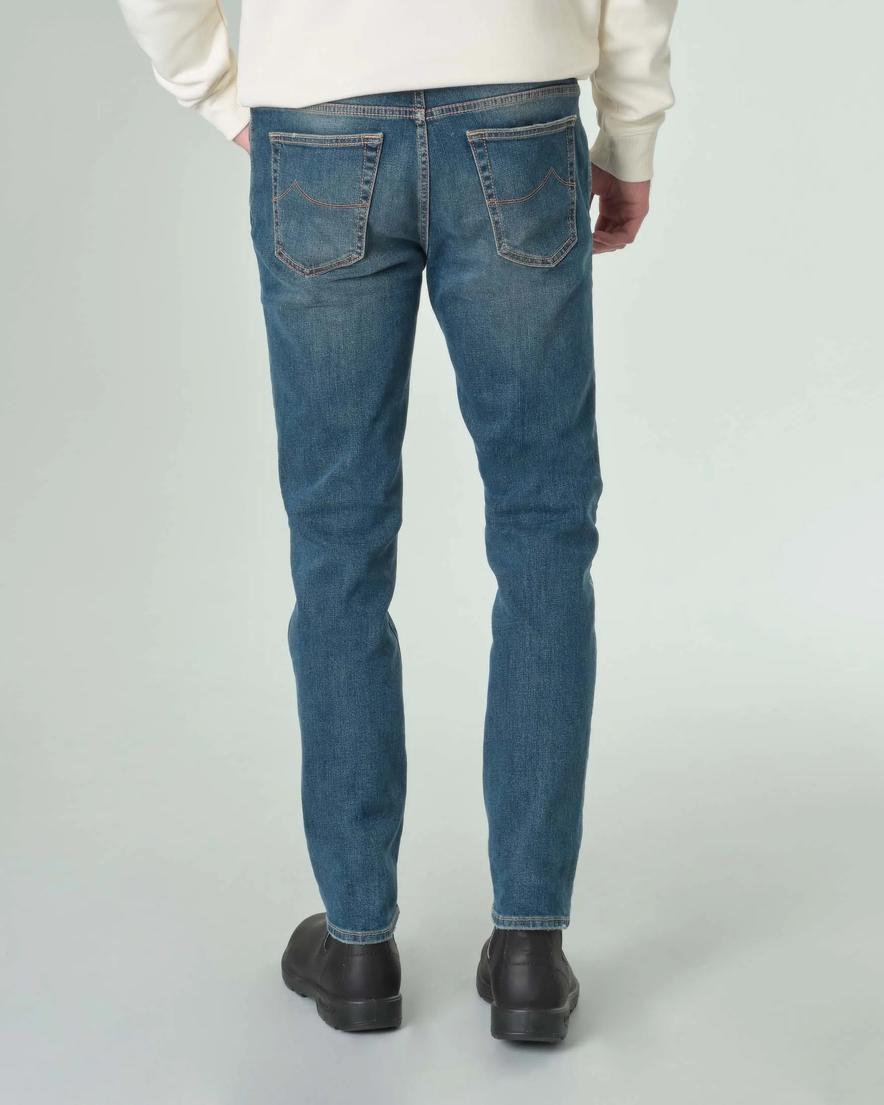 Jeans Scott tapered lavaggio medio stone washed