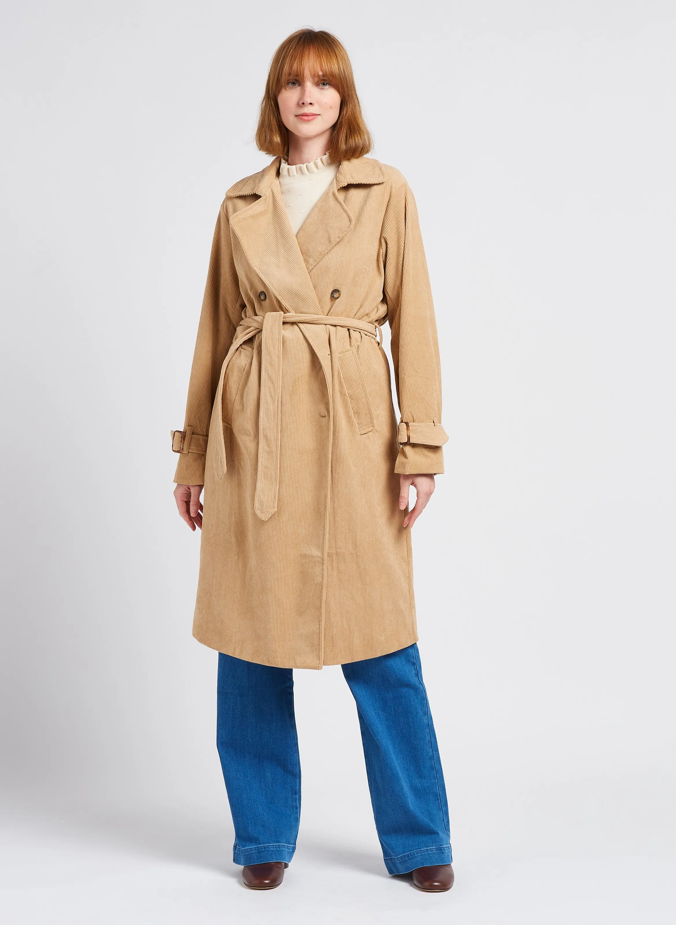  LA PETITE ETOILE   EULALIE - Trench in velluto a coste | Beige
