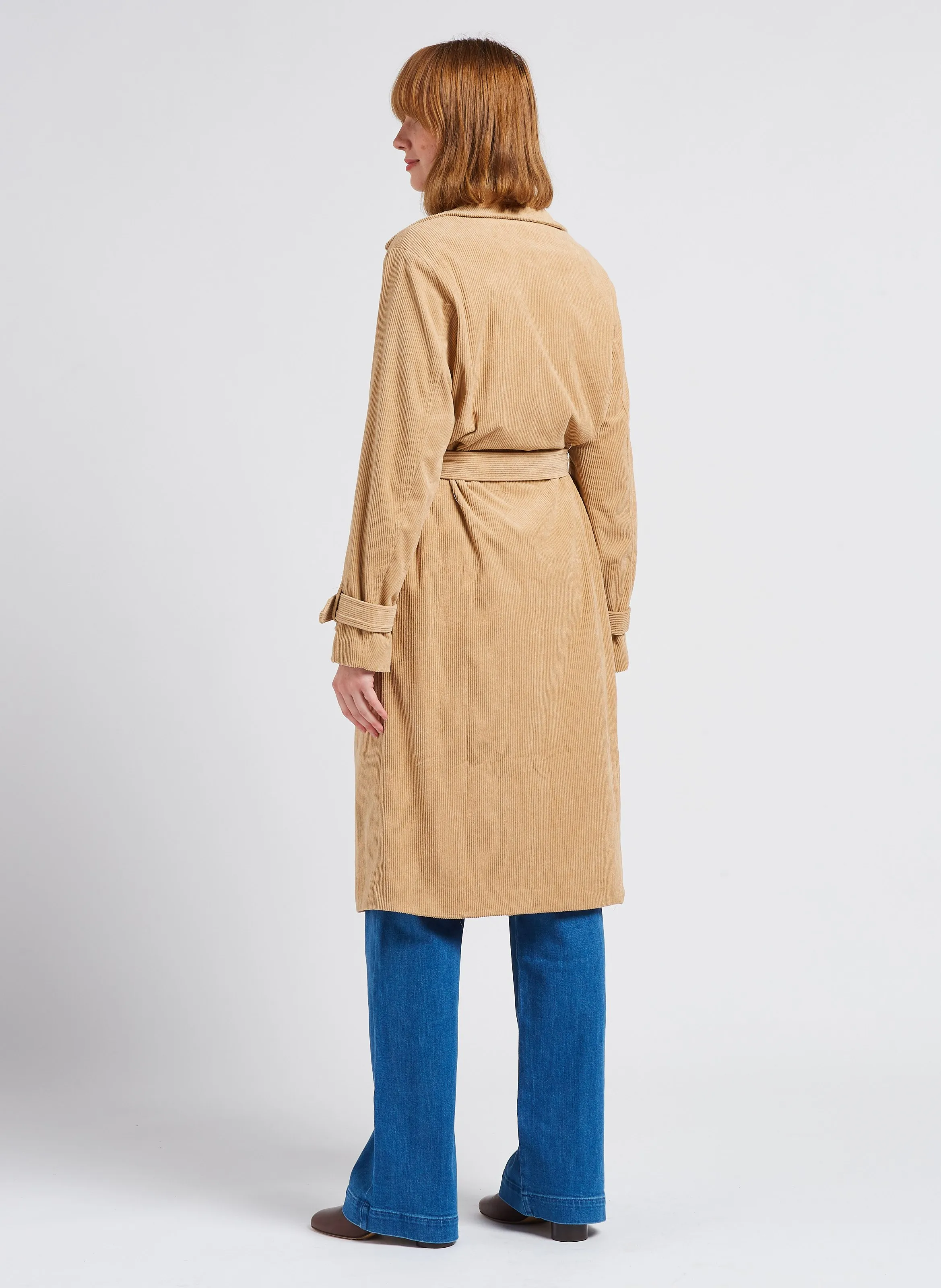  LA PETITE ETOILE   EULALIE - Trench in velluto a coste | Beige