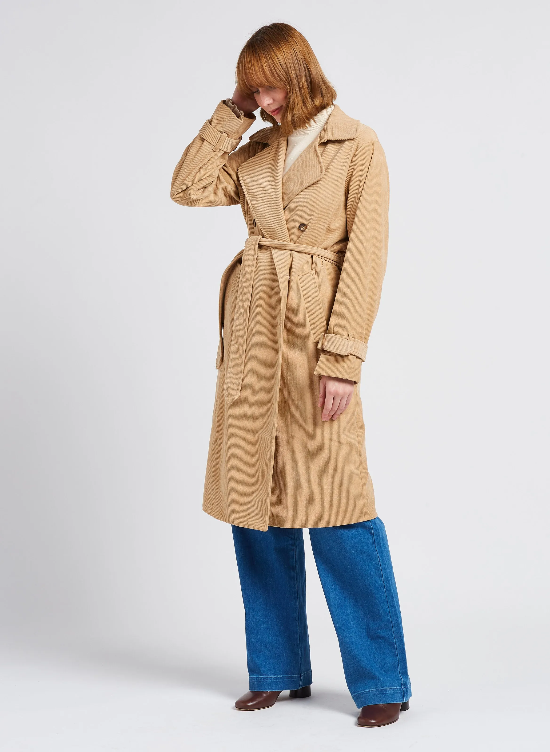  LA PETITE ETOILE   EULALIE - Trench in velluto a coste | Beige