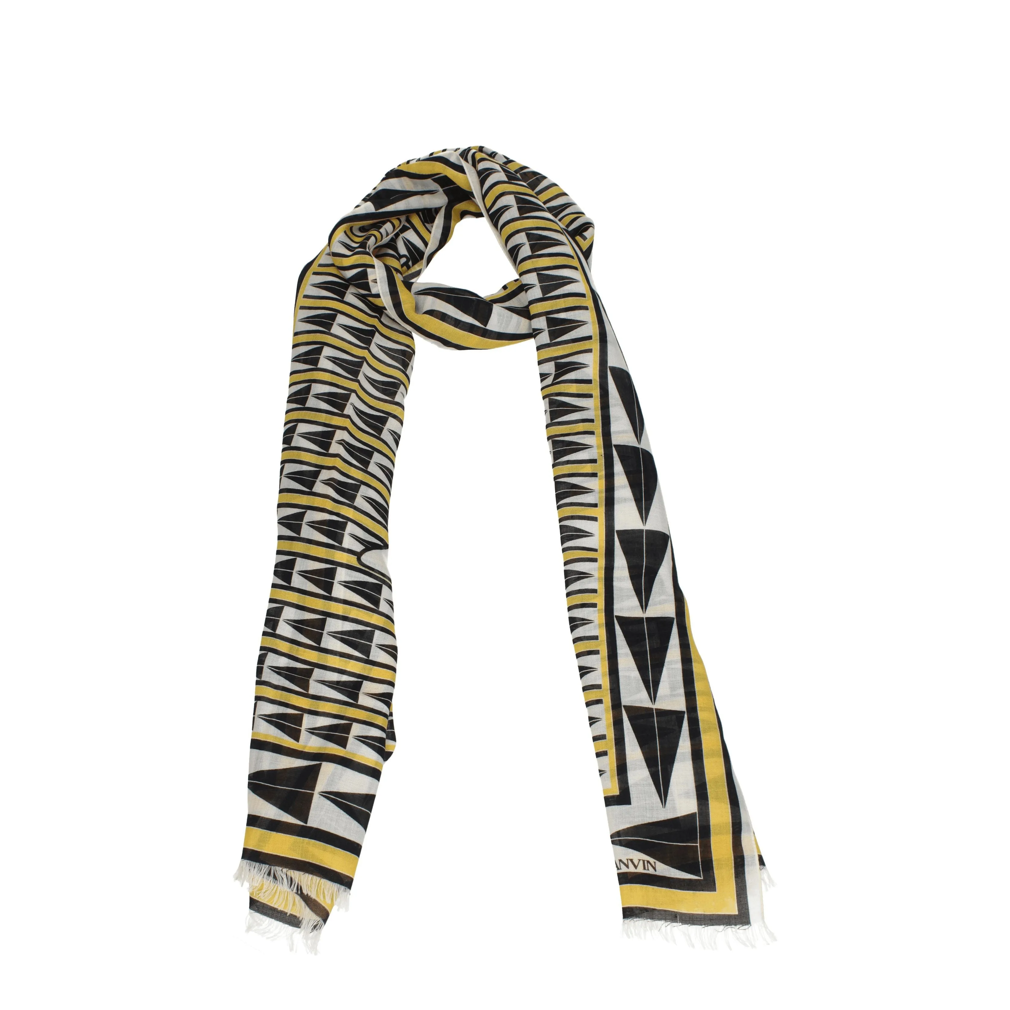 Lanvin Foulard Donna Lana Giallo/Nero