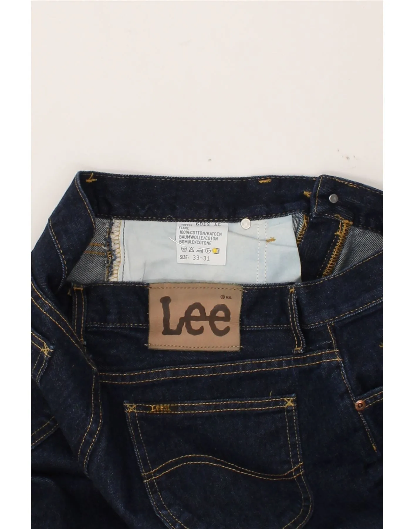 LEE Womens Bootcut Jeans W33 L31 Navy Blue Cotton